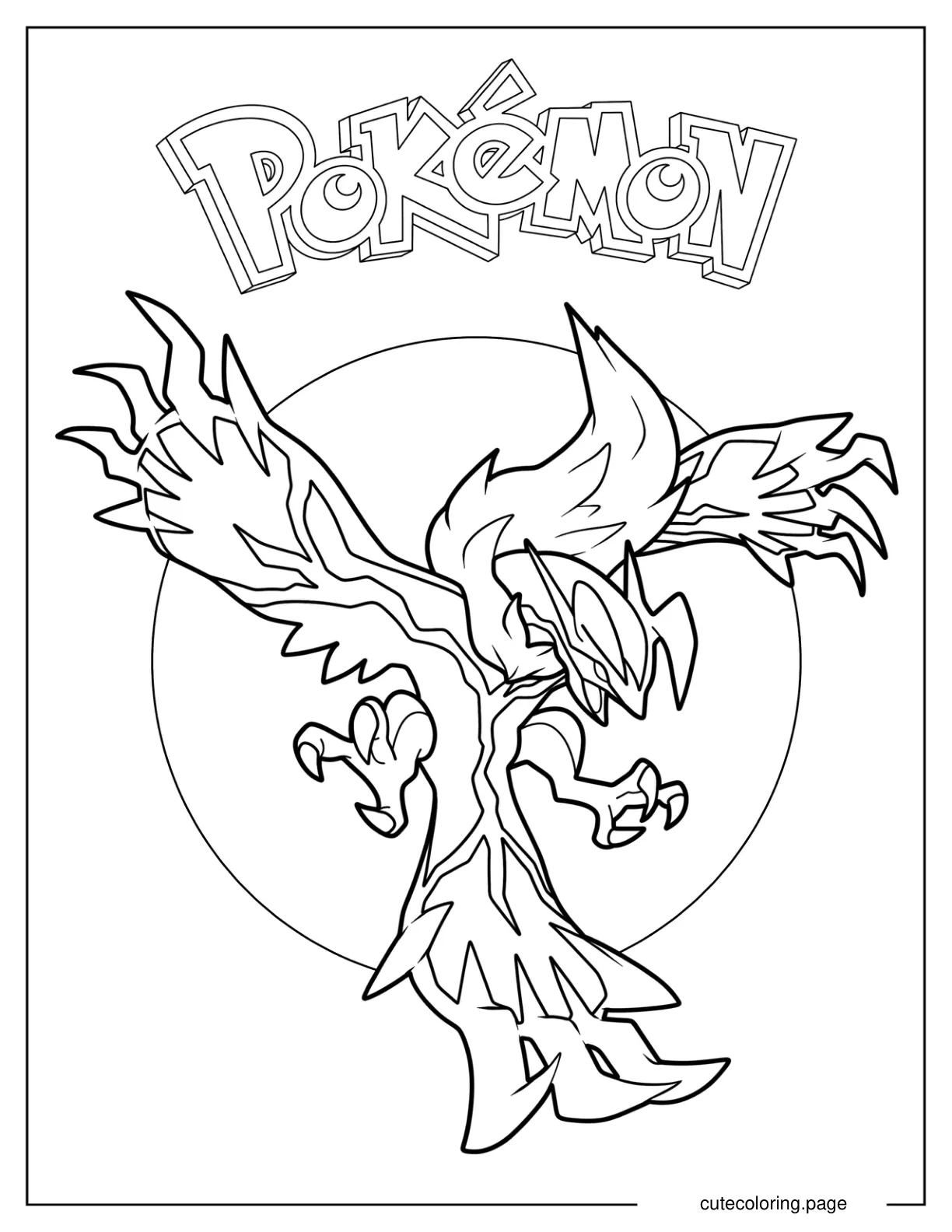 Yveltal Legendary Pokemon Poster coloring page