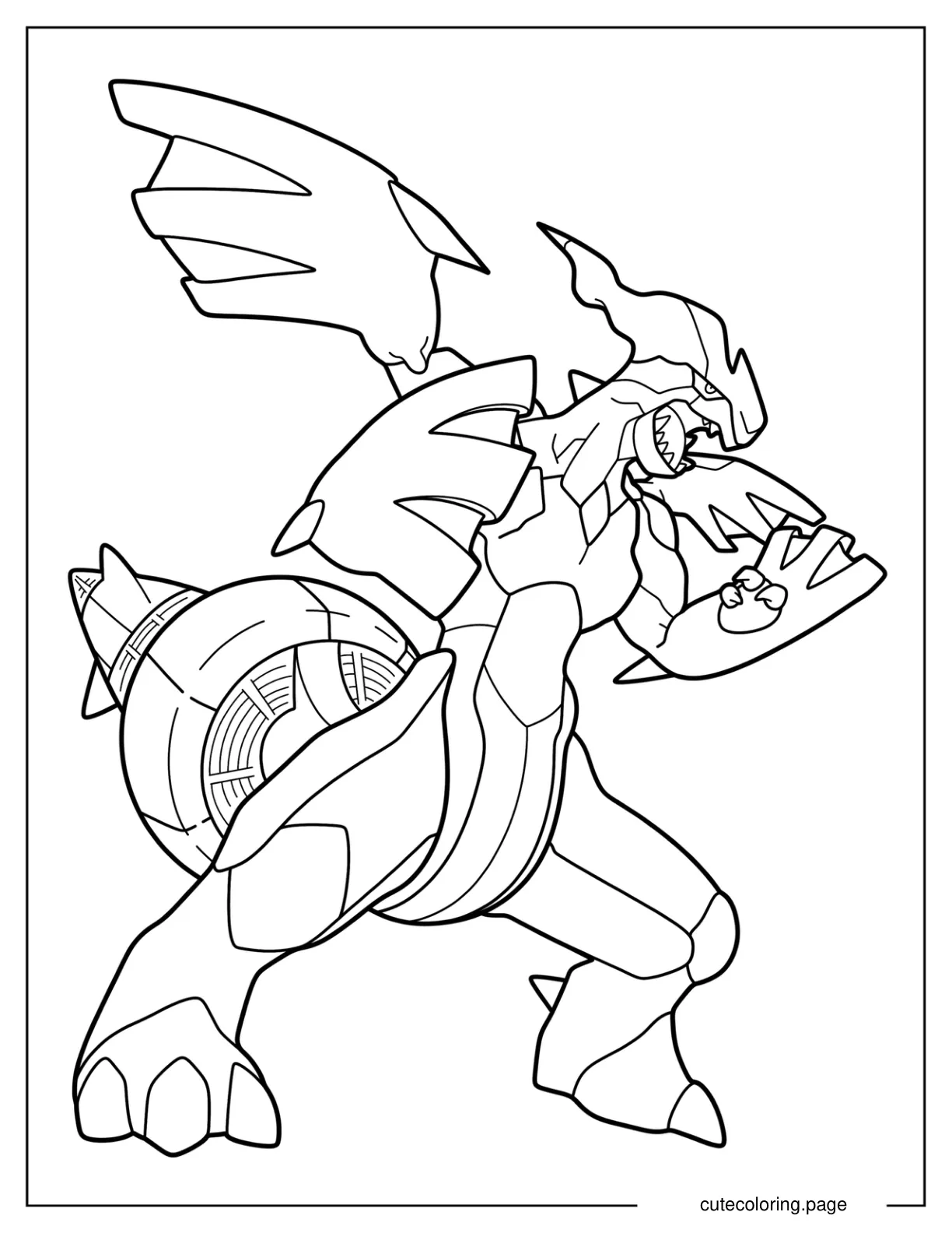 Zekrom Roaring Coloring Sheet coloring page