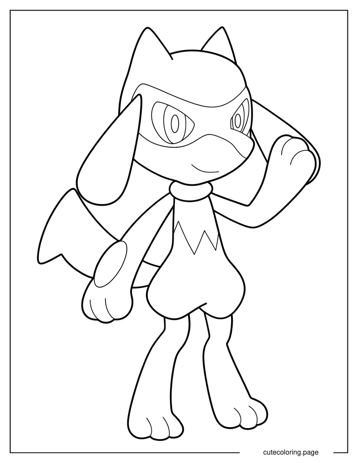 Kawaii Riolu Coloring Page For Preschoolers coloring page