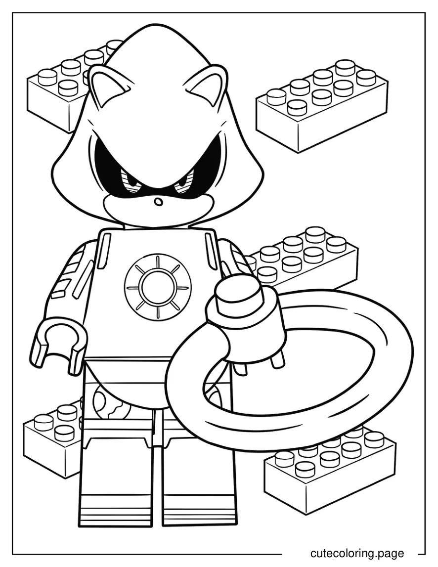 Lego Metal Sonic Holding Ring Coloring Page For Kids coloring page