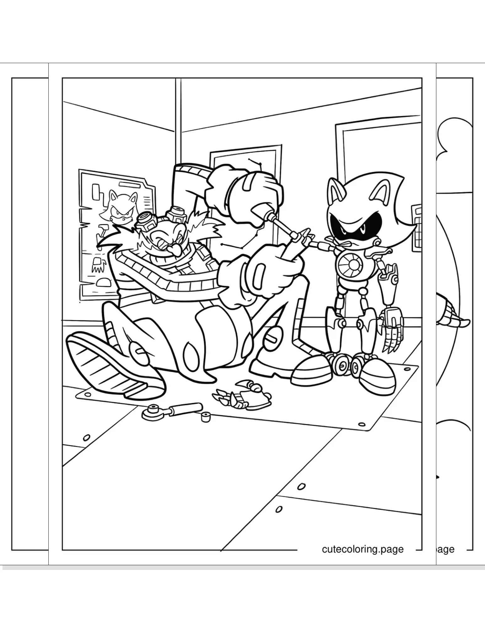 metal sonic coloring pages coloring page