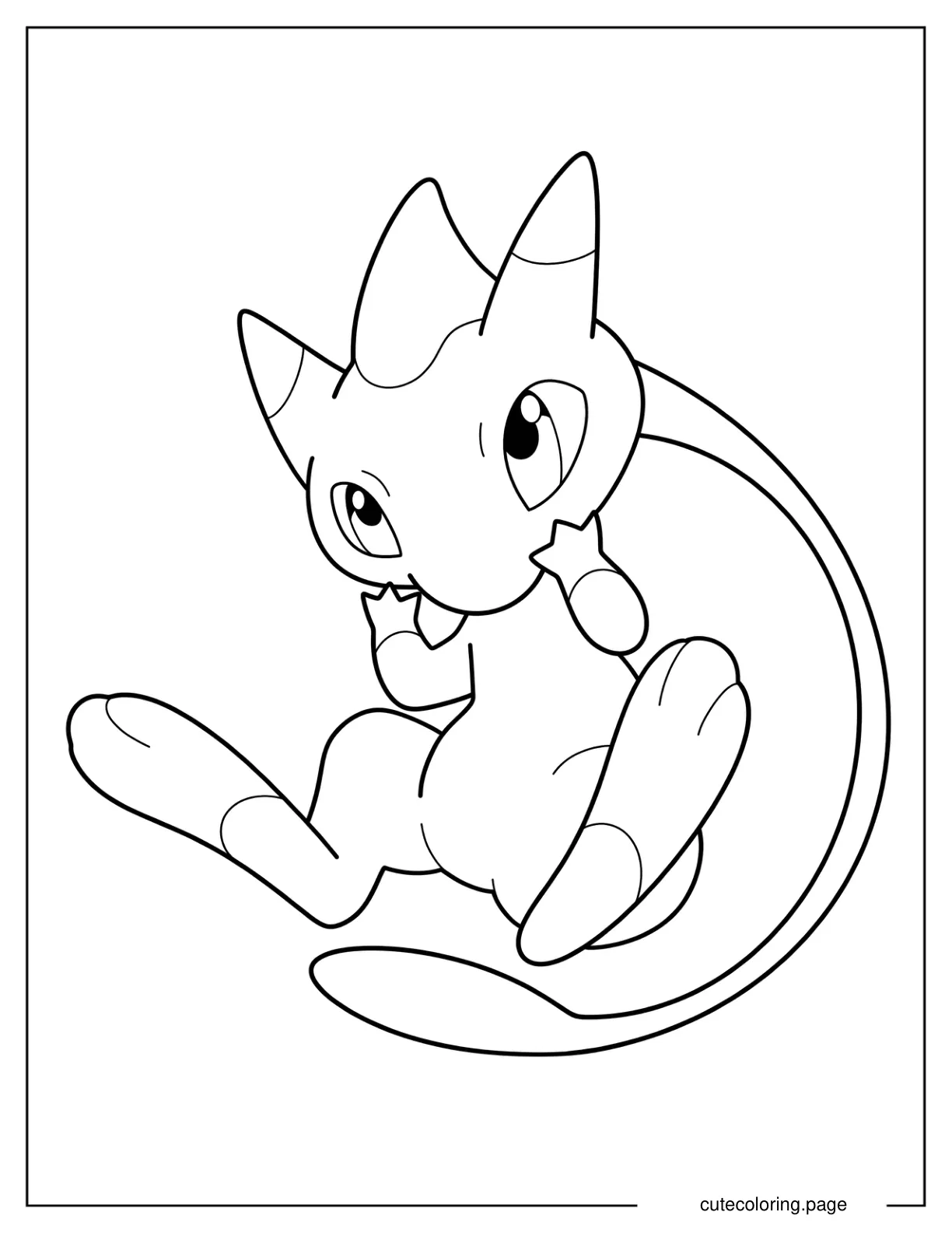 Easy Mega Mew Coloring Sheet coloring page