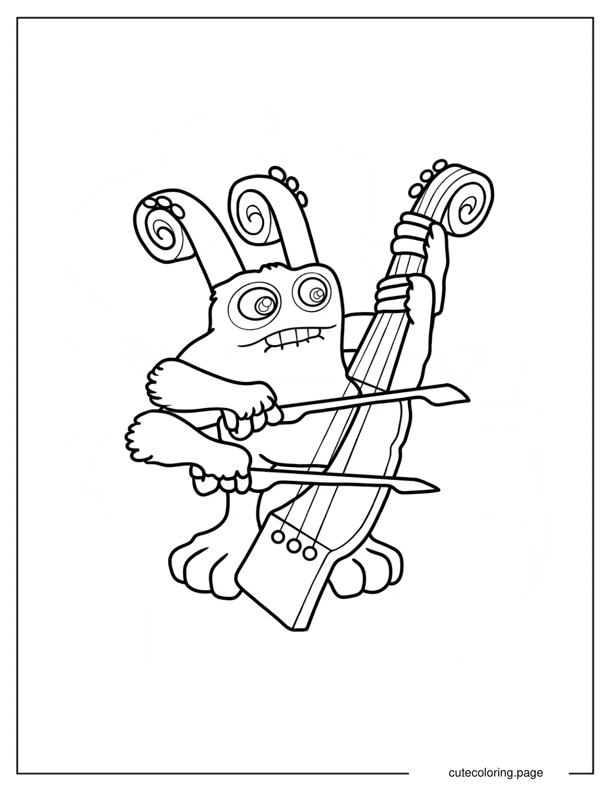 Cute Bowgart From My Singing Monsters Coloring Page For Kids coloring page