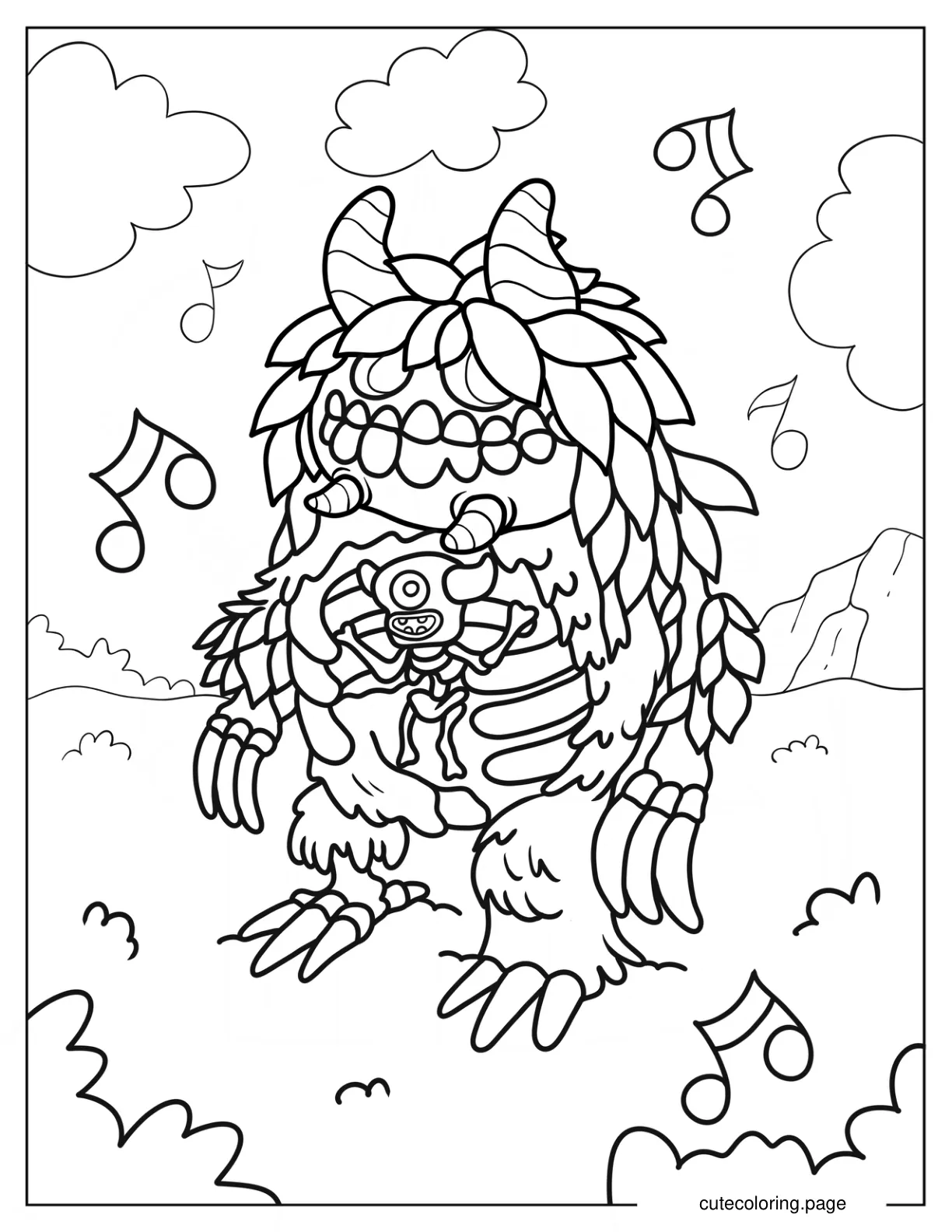 Detailed Rare Bona Petite My Singing Monster Coloring Page coloring page