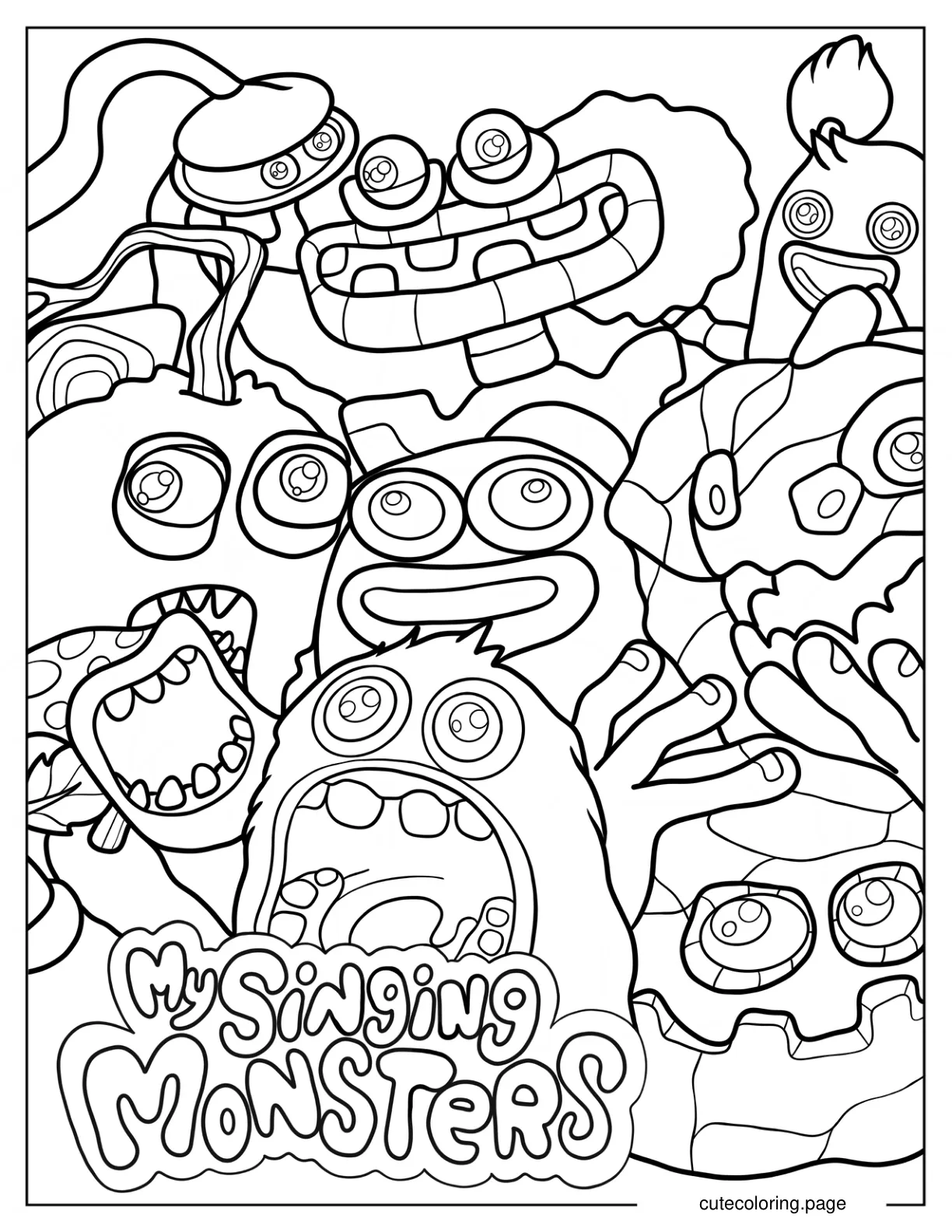 Full Page My Singing Monsters Coloring Sheet coloring page