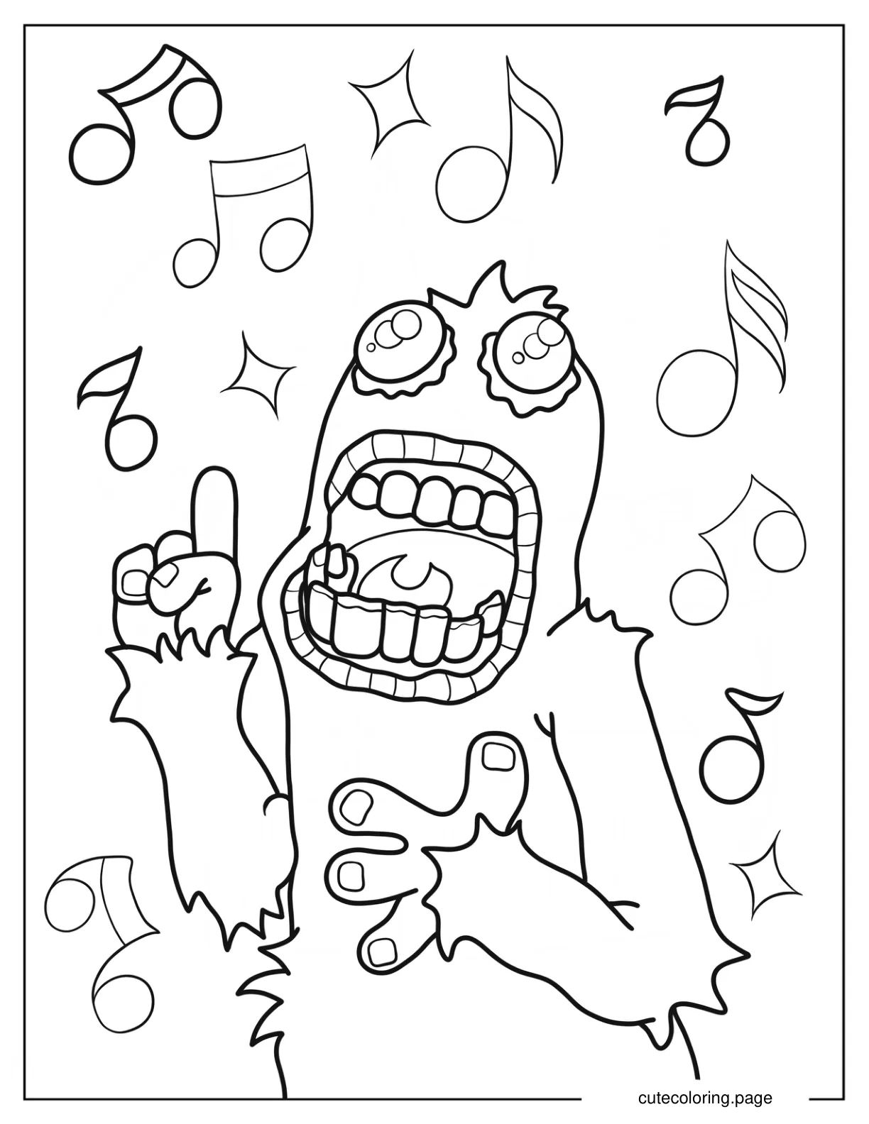 Mammott Singing Passionately Coloring Page coloring page