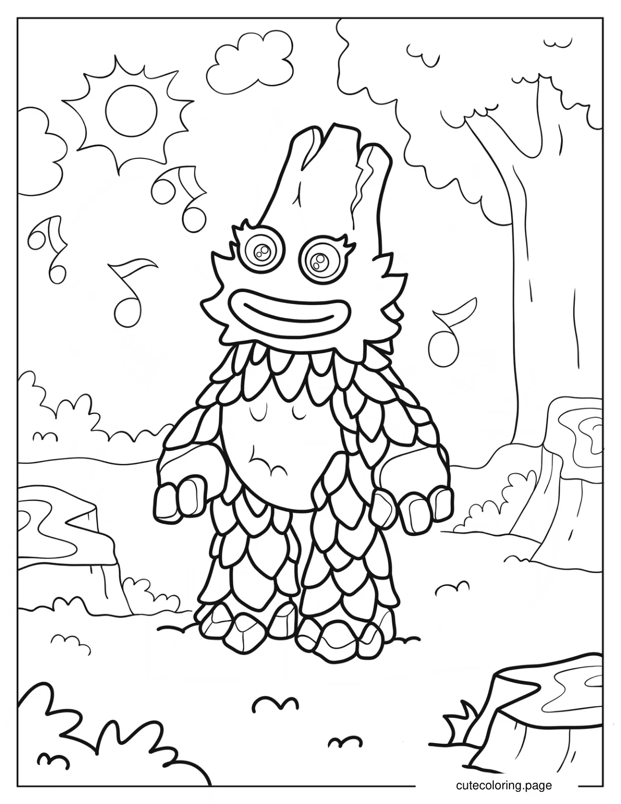 My Singing Monsters Kayna In The Forest coloring page