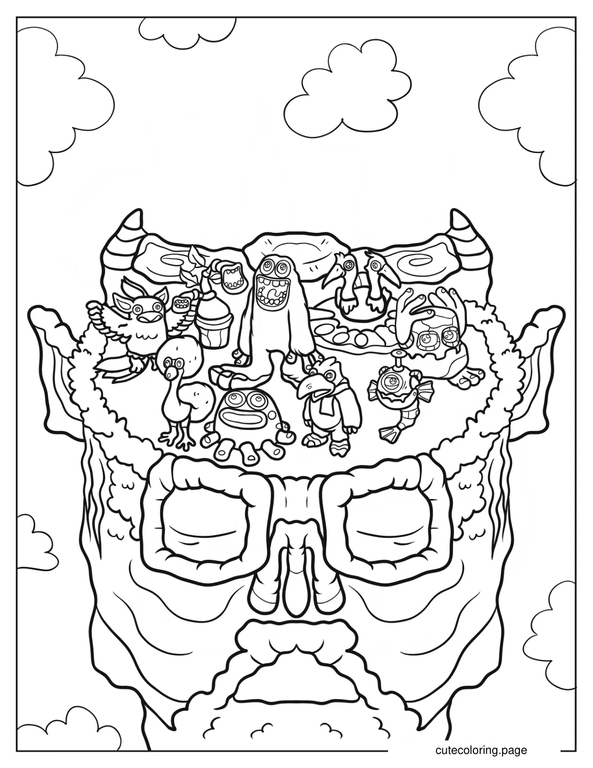 My Singing Monsters On Plant Island Coloring Page coloring page