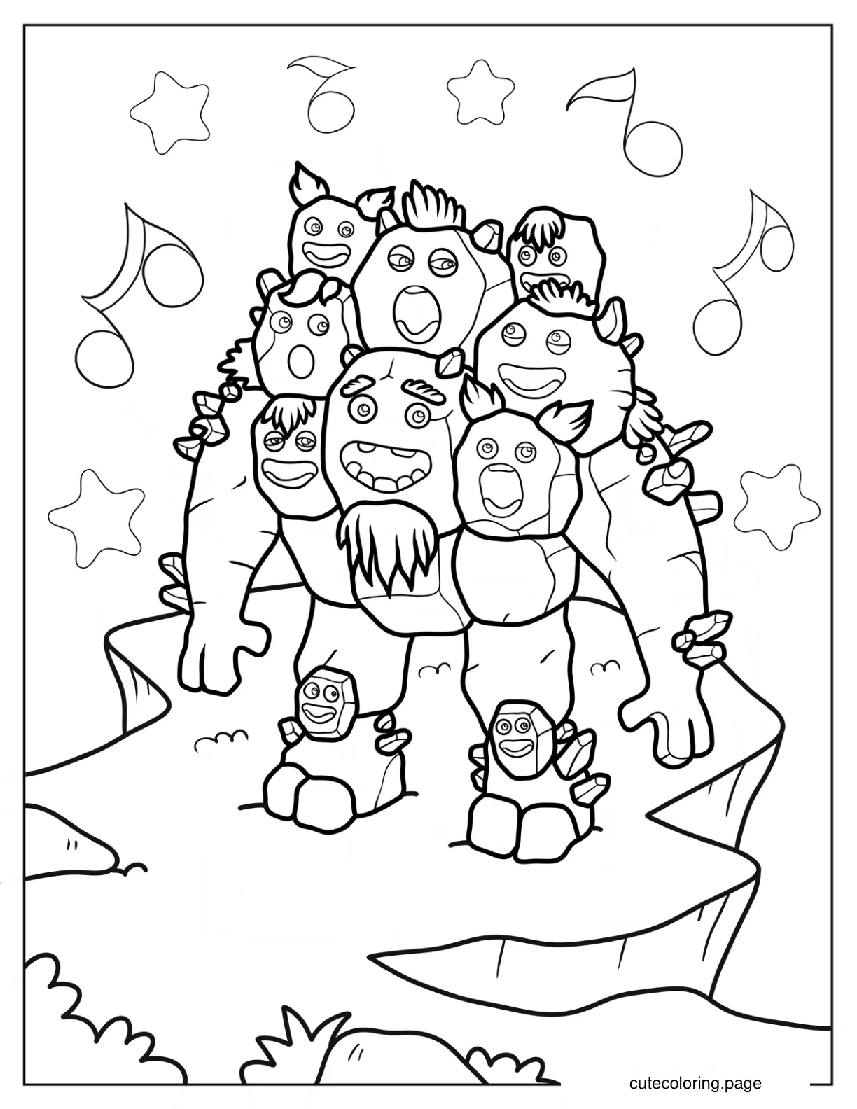 My Singing Monsters Quarrister Coloring Sheet coloring page