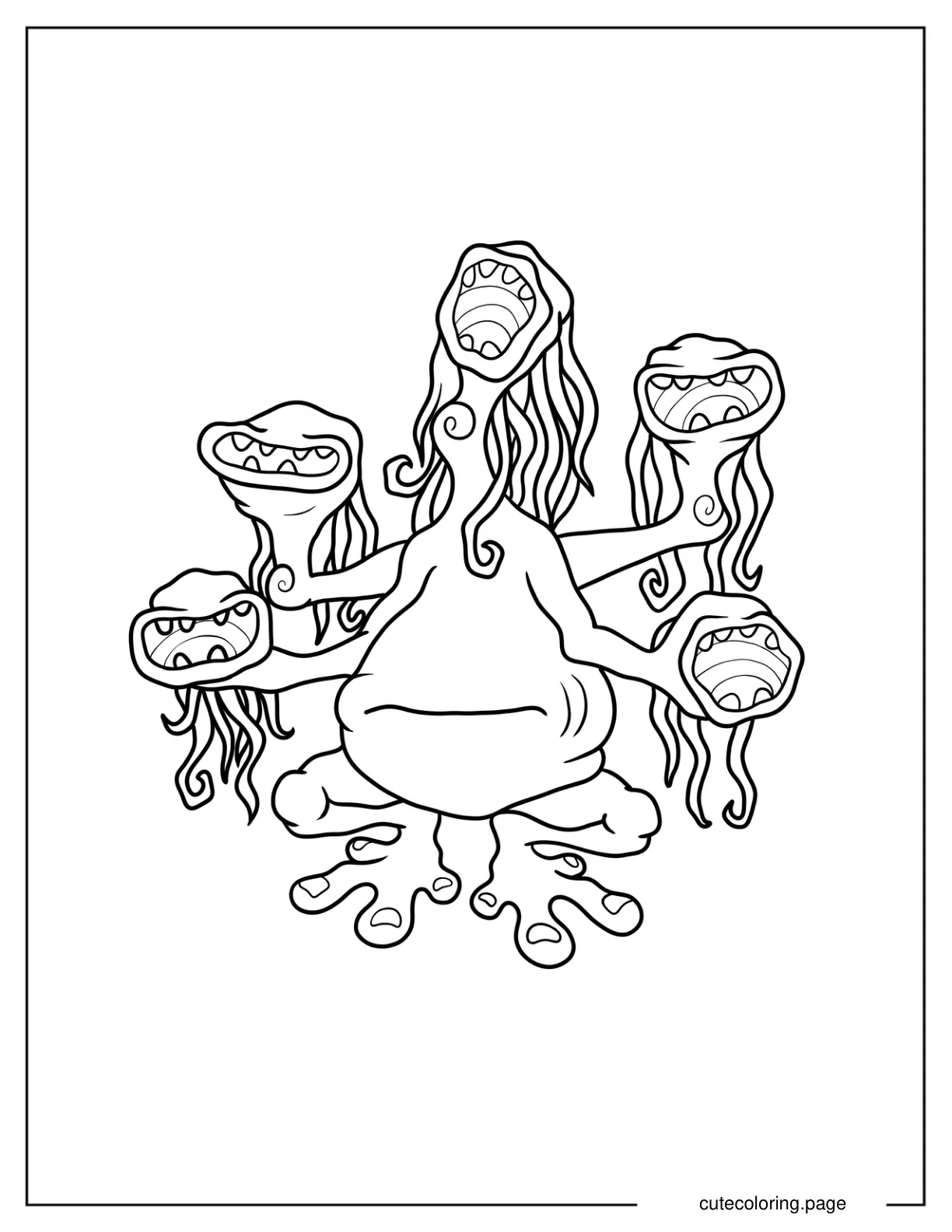 Outline Of Whail From My Singing Monsters Coloring Page For Kids coloring page