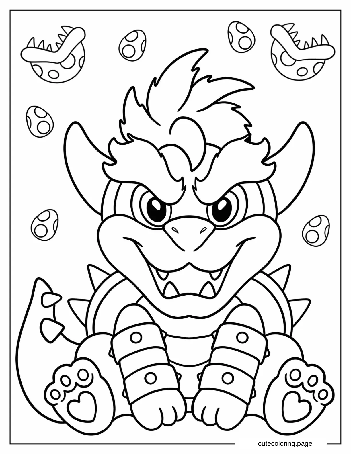 Baby Bowser Smiling Coloring Page coloring page