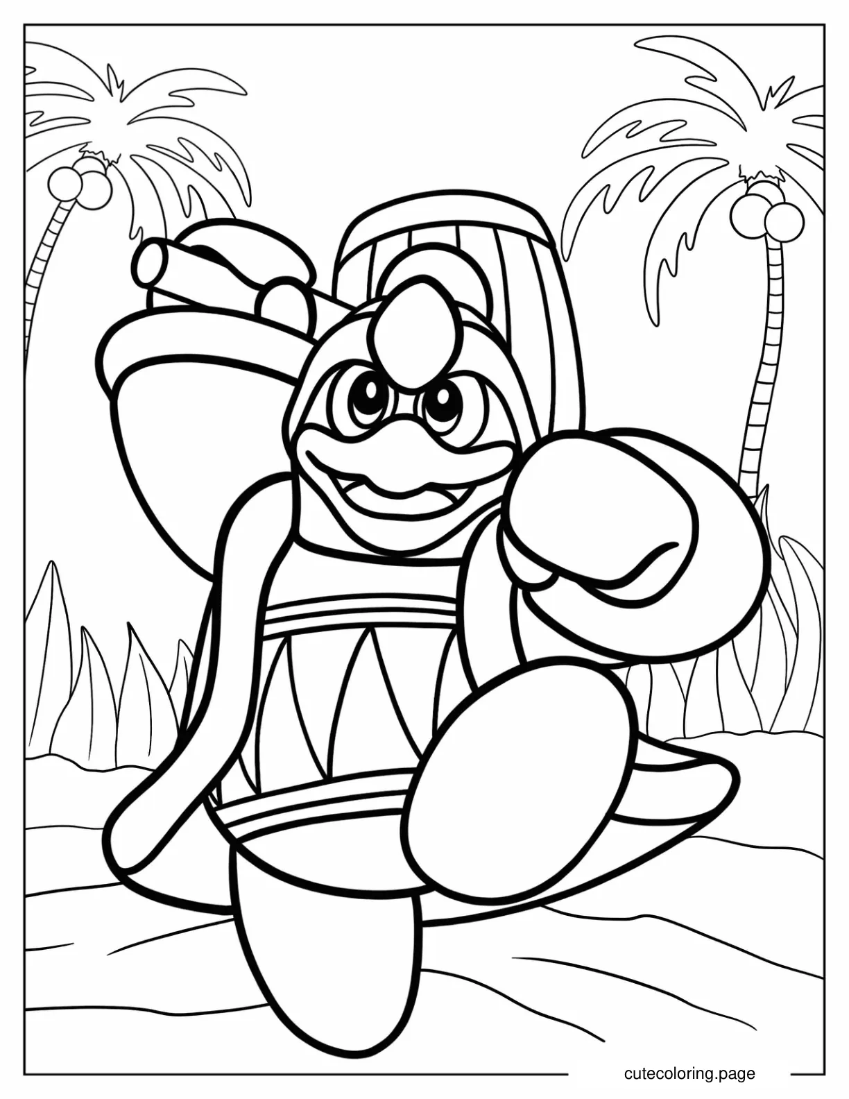 Cute King Dedede With Hammer Nintendo Coloring Page coloring page