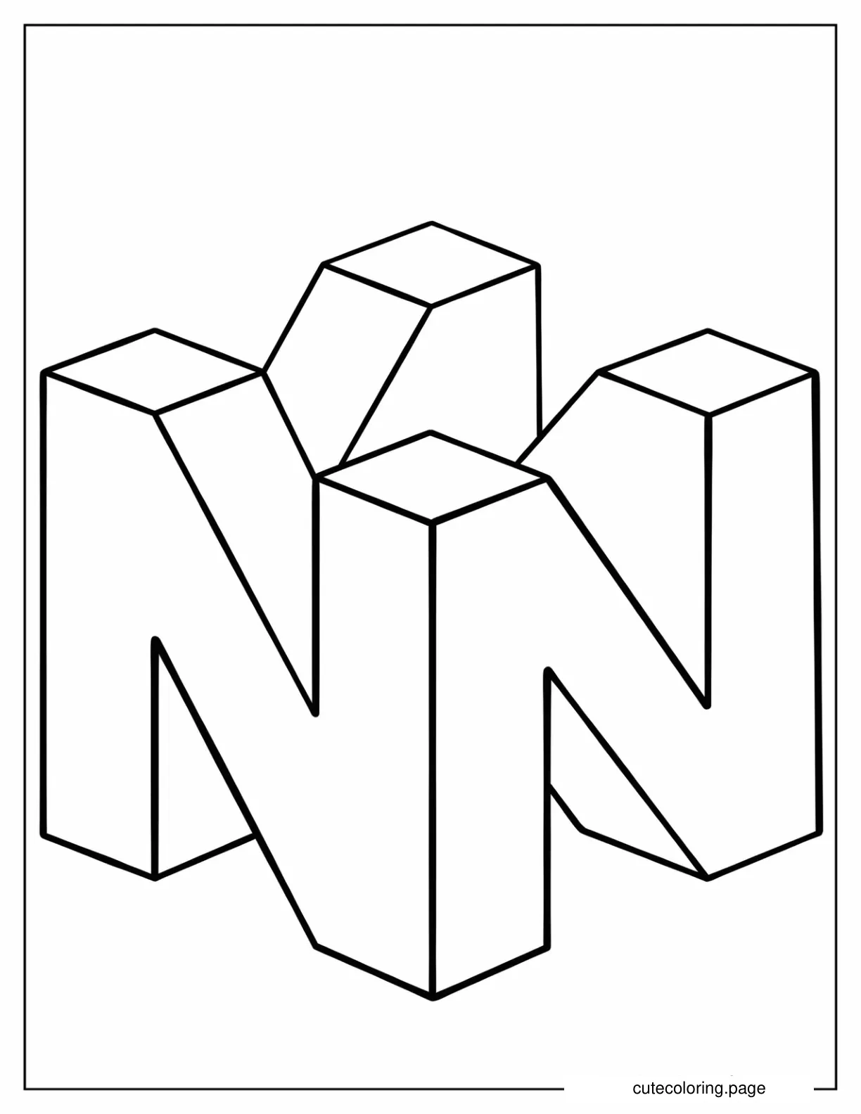 Nintendo 64 Logo Coloring Sheet coloring page