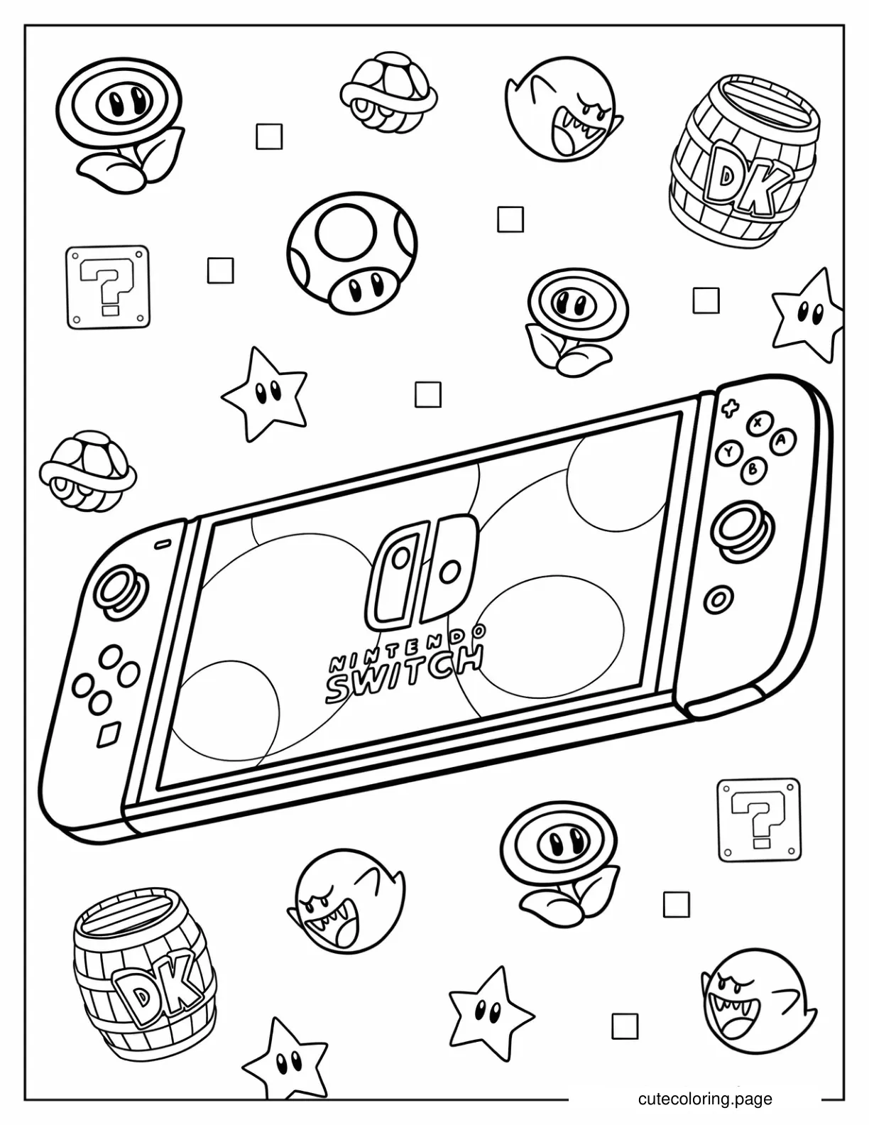 Nintendo Switch coloring page