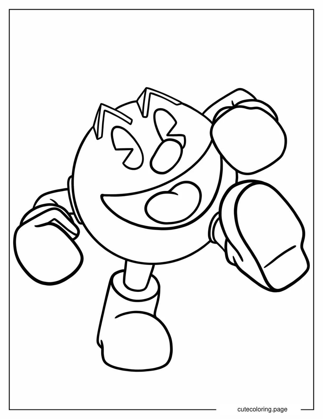 Easy Running Pac Man Coloring Sheet For Preschoolers coloring page