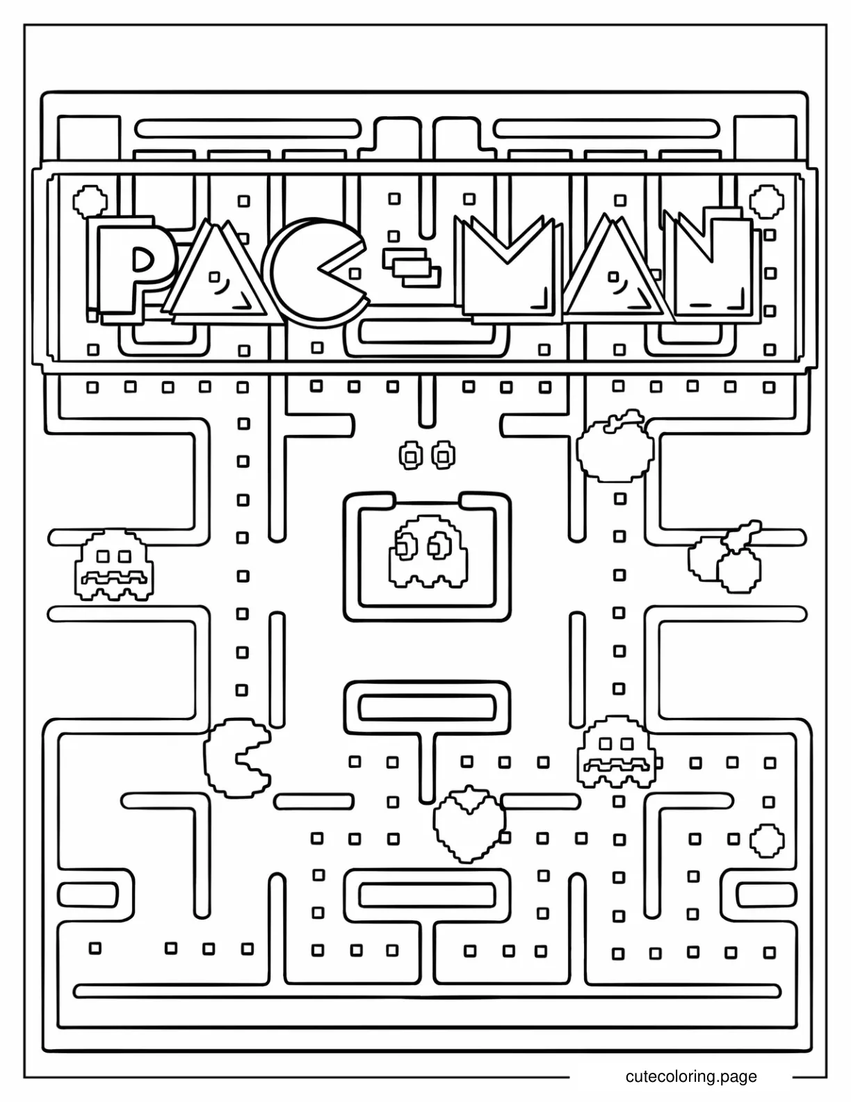 Pac Man Game Poster coloring page