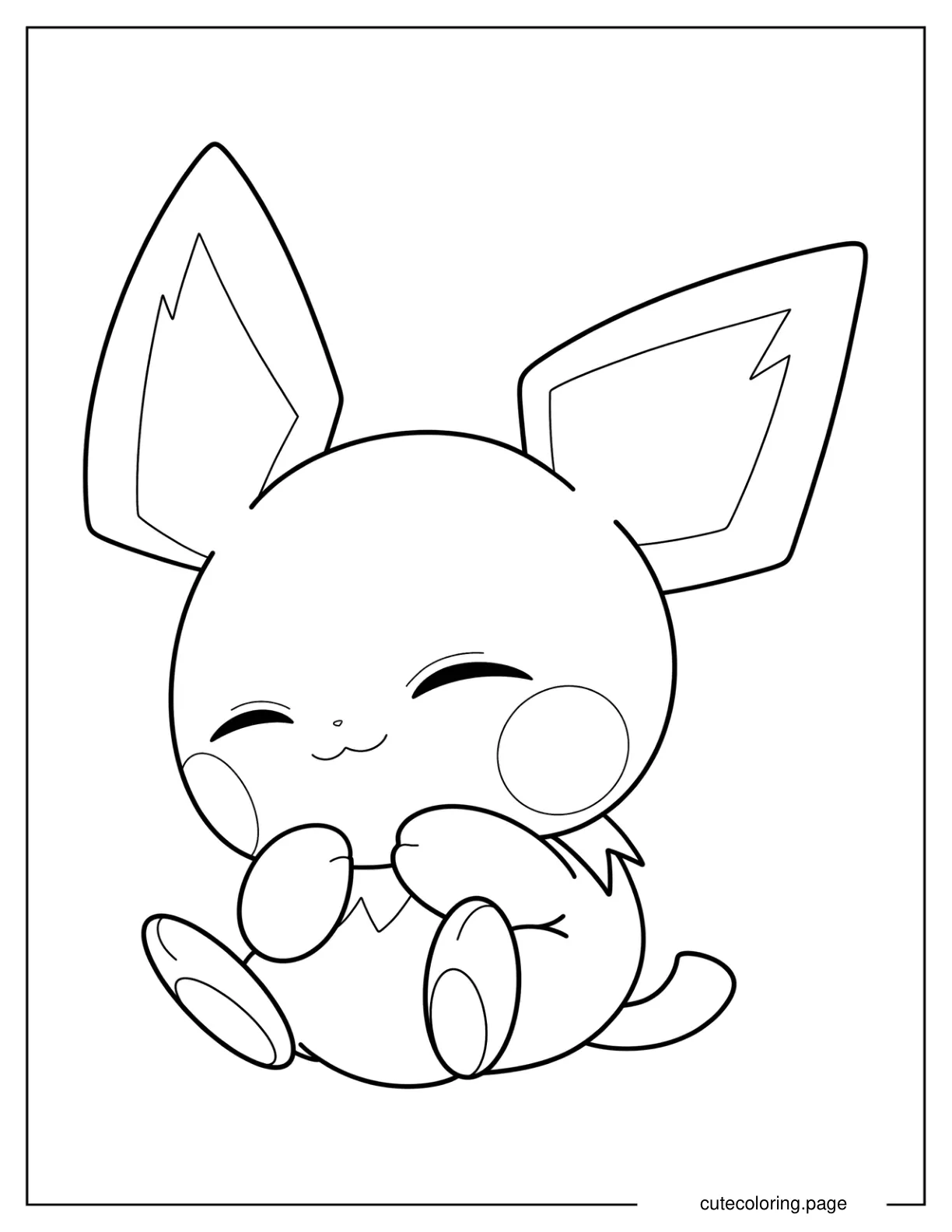 Kawaii Pichu Coloring Sheet For Preschoolers coloring page