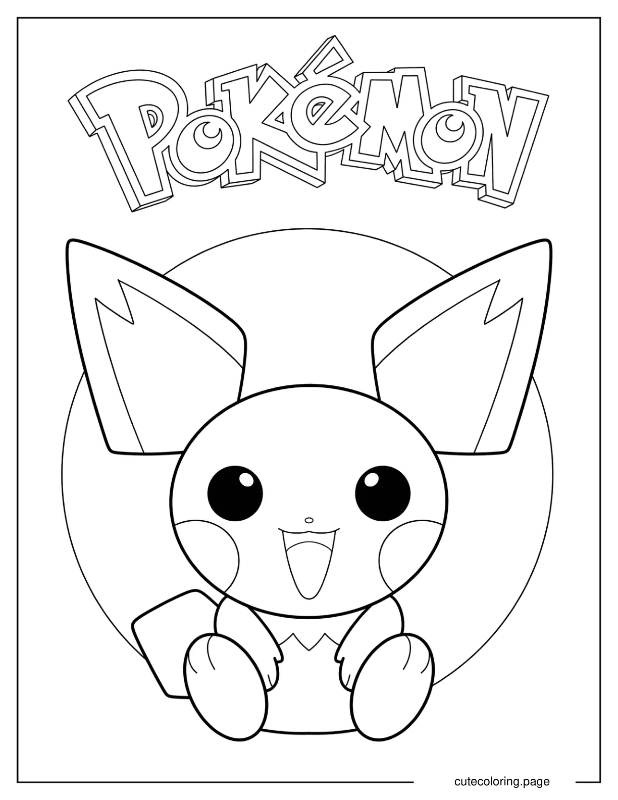 Pichu Pokemon Poster Coloring Page For Kids coloring page