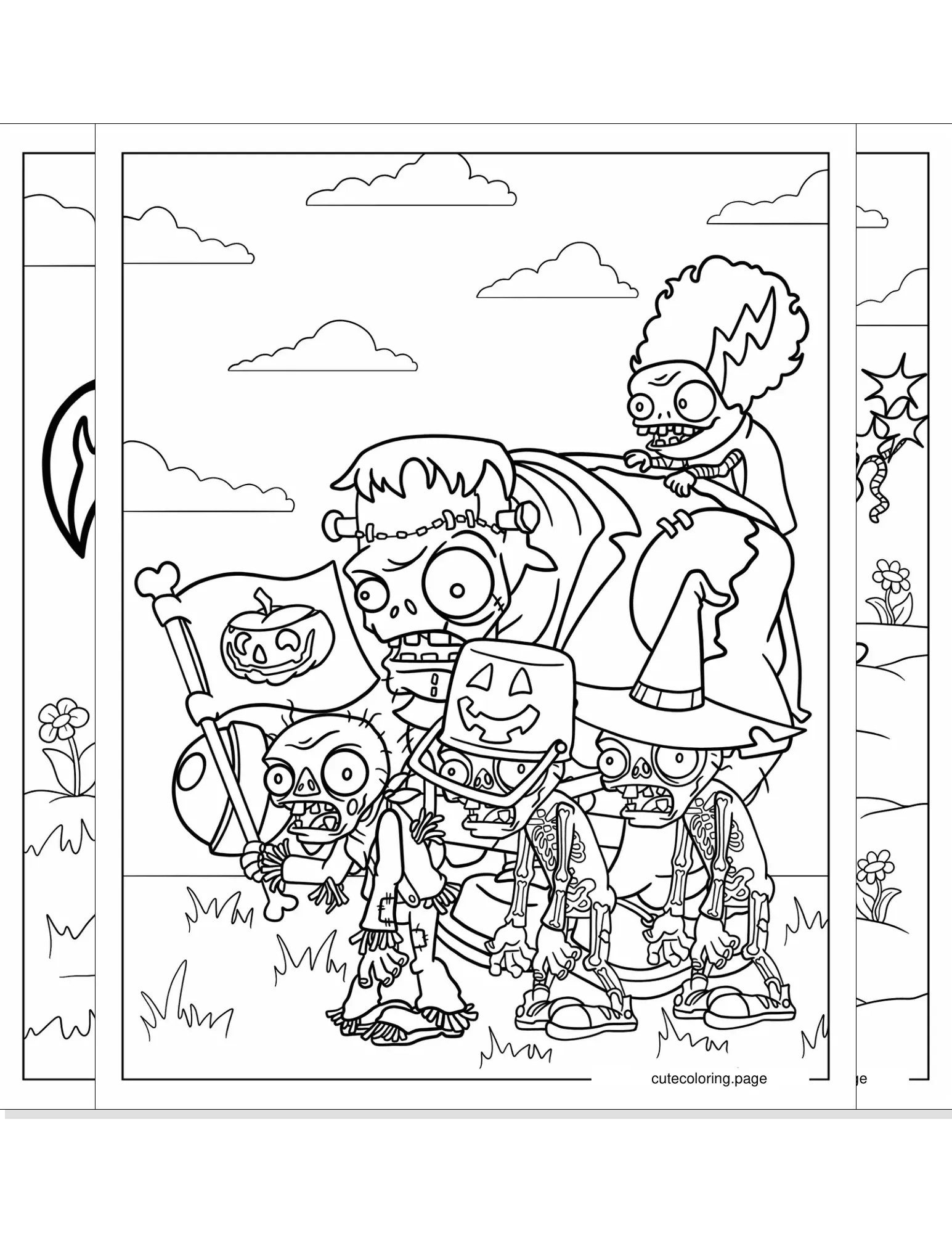 plants vs zombies coloring pages coloring page