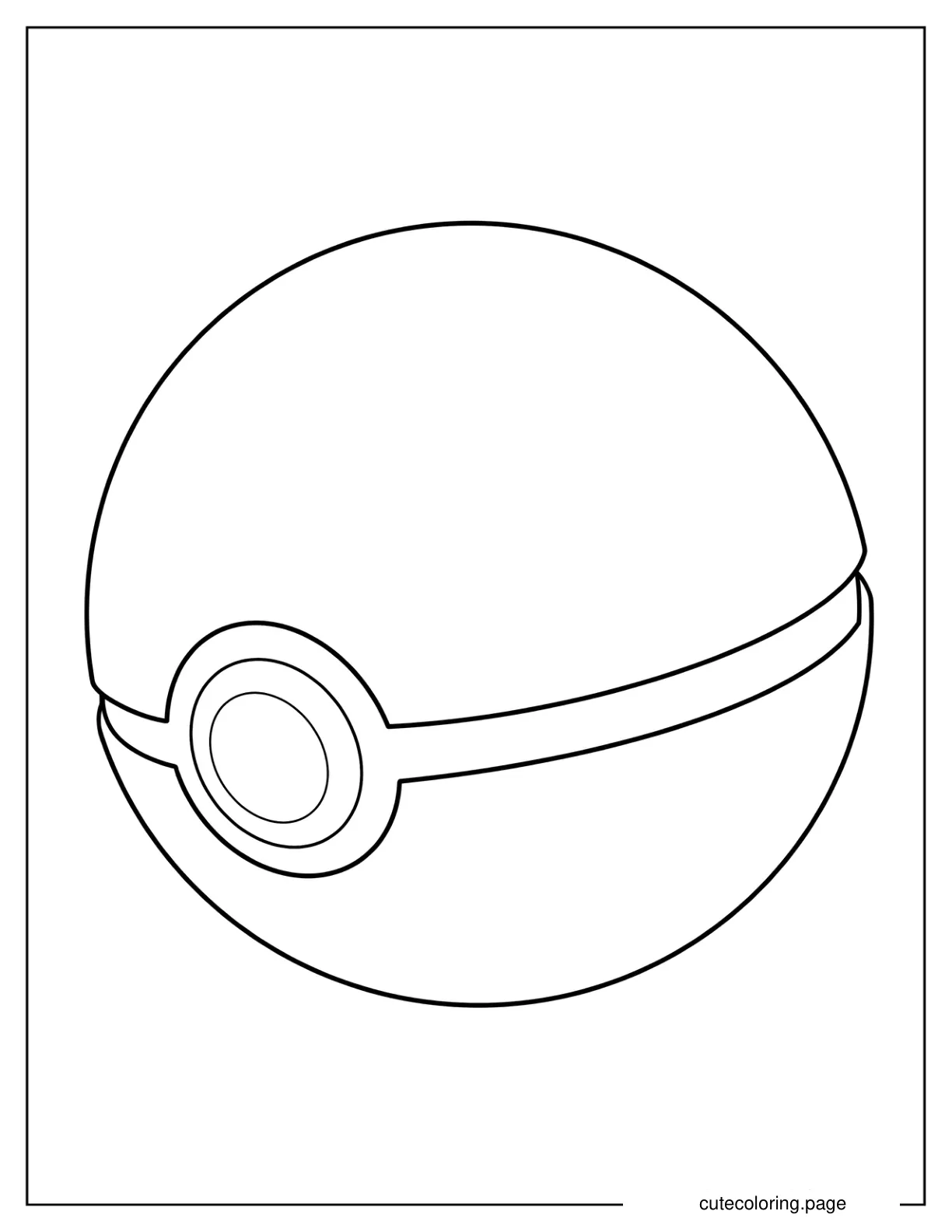 Easy Poke Ball Outline Coloring Sheet For Preschoolers coloring page