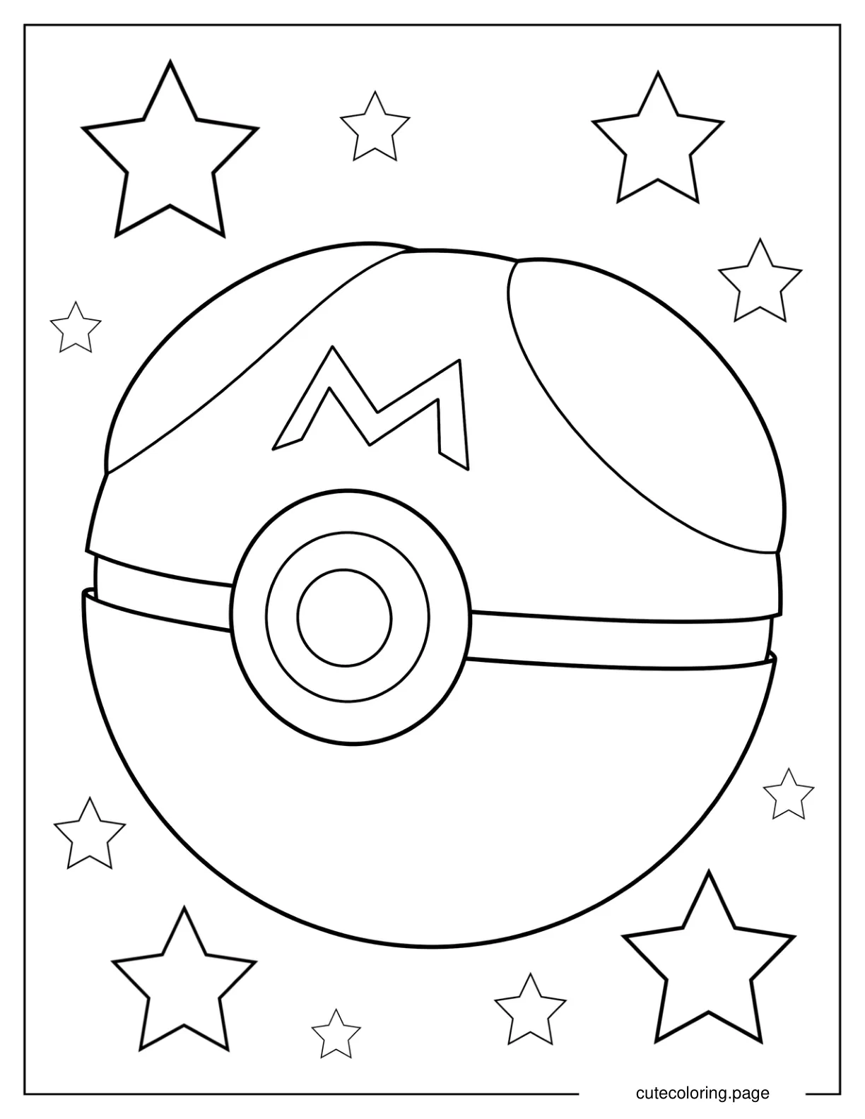 Master Poke Ball coloring page