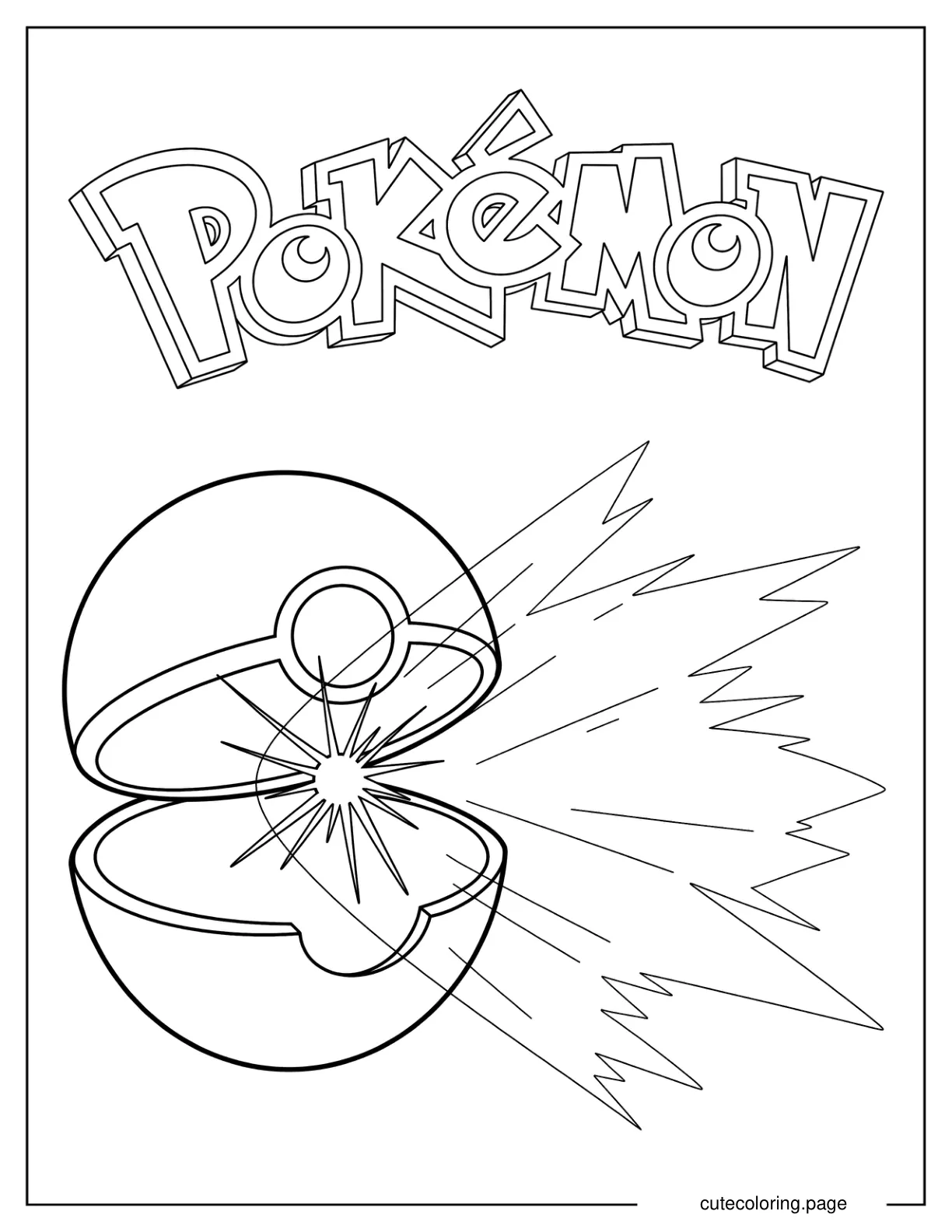 Pokeball About To Release A Pokemon Coloring Sheet coloring page