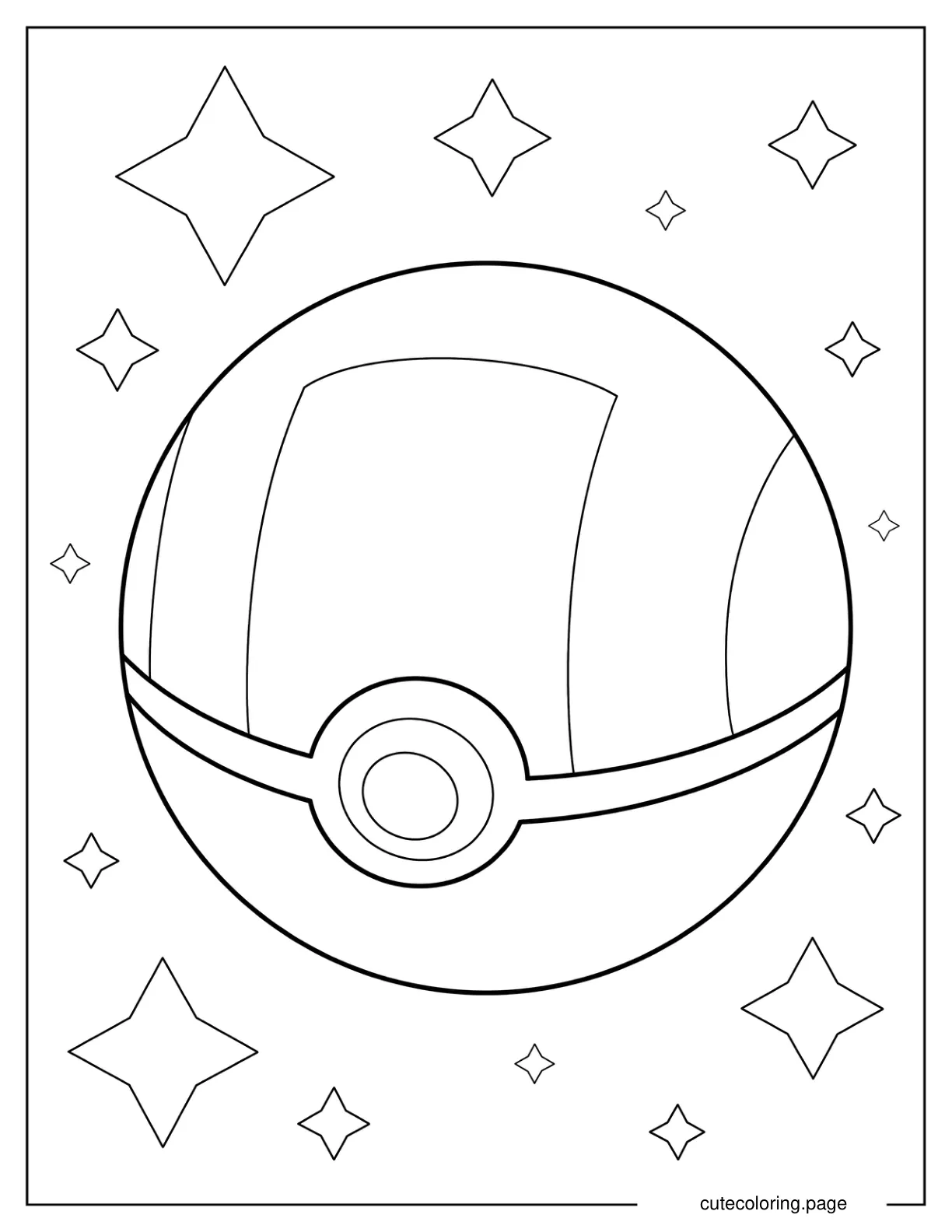 Ultra Pokeball Coloring Sheet For Preschoolers coloring page