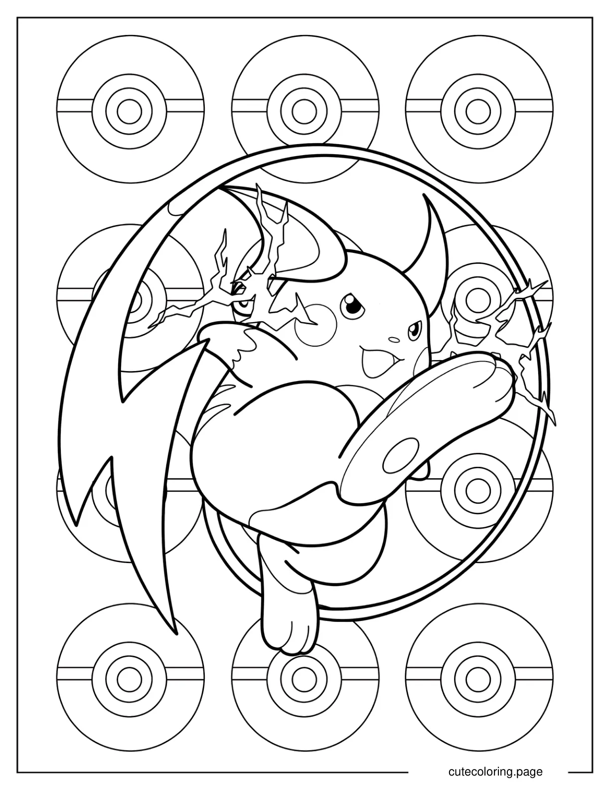 Cool Raichu With Lightning Cheeks coloring page