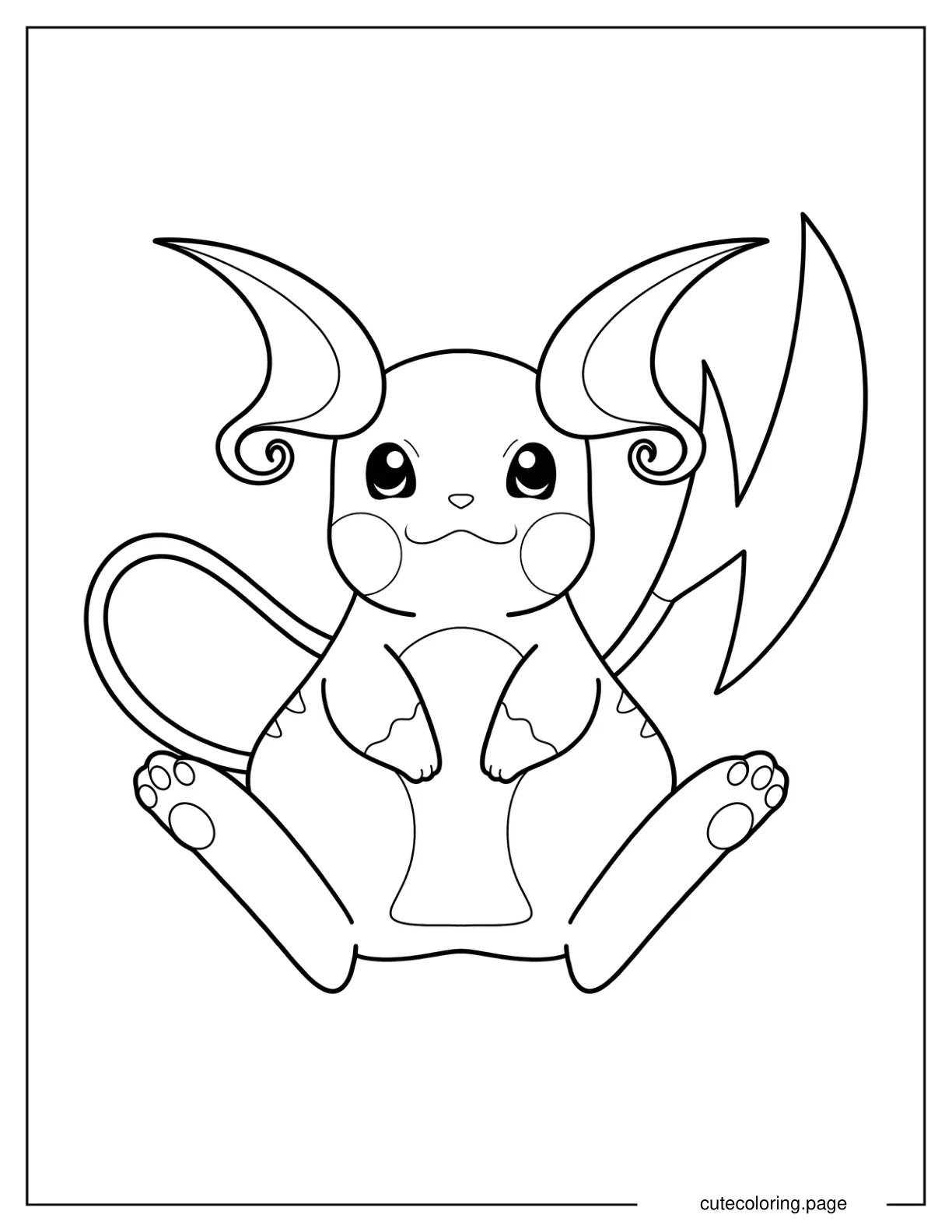 Cute Alolan Raichu Coloring Sheet For Preschoolers coloring page