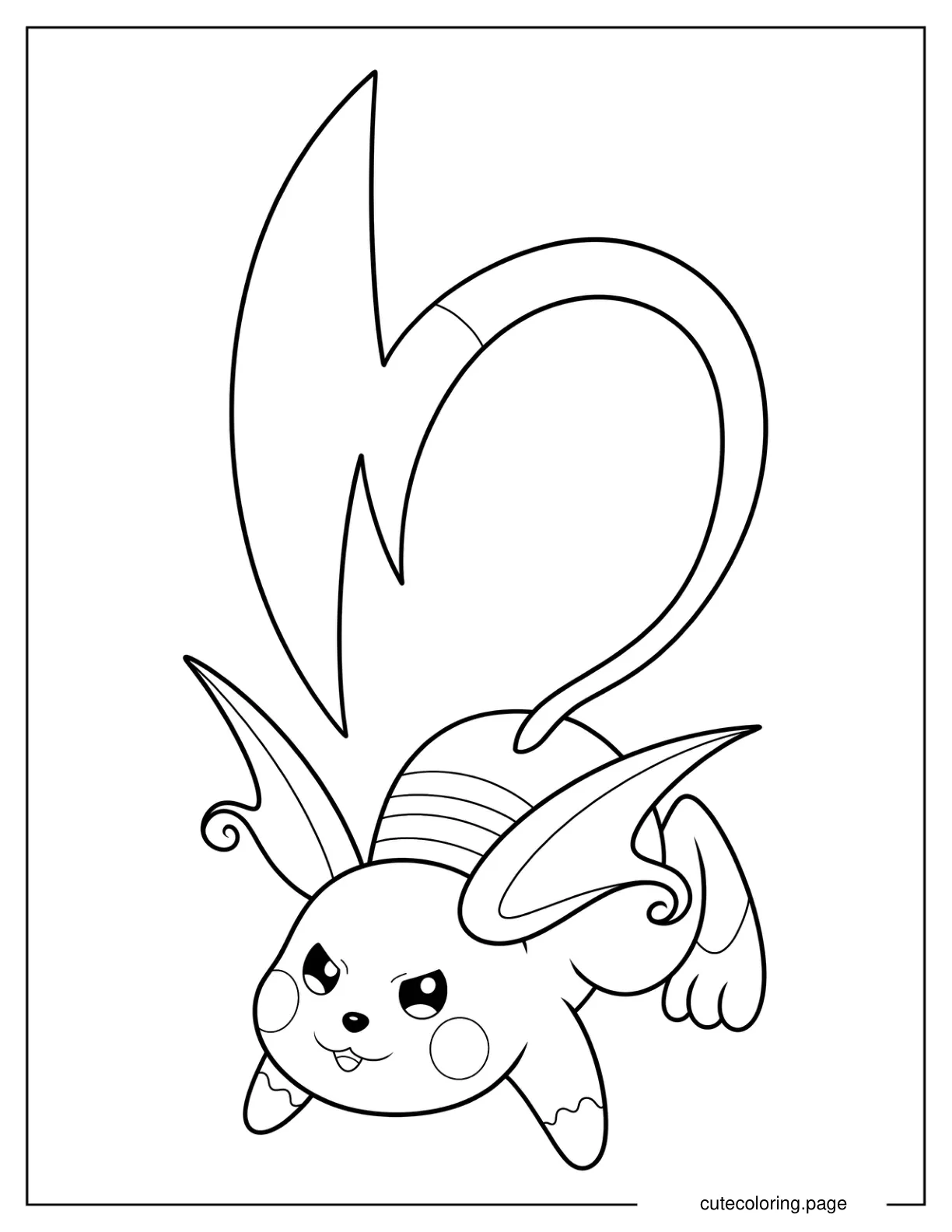 Easy Alolan Raichu Coloring Sheet For Preschoolers coloring page