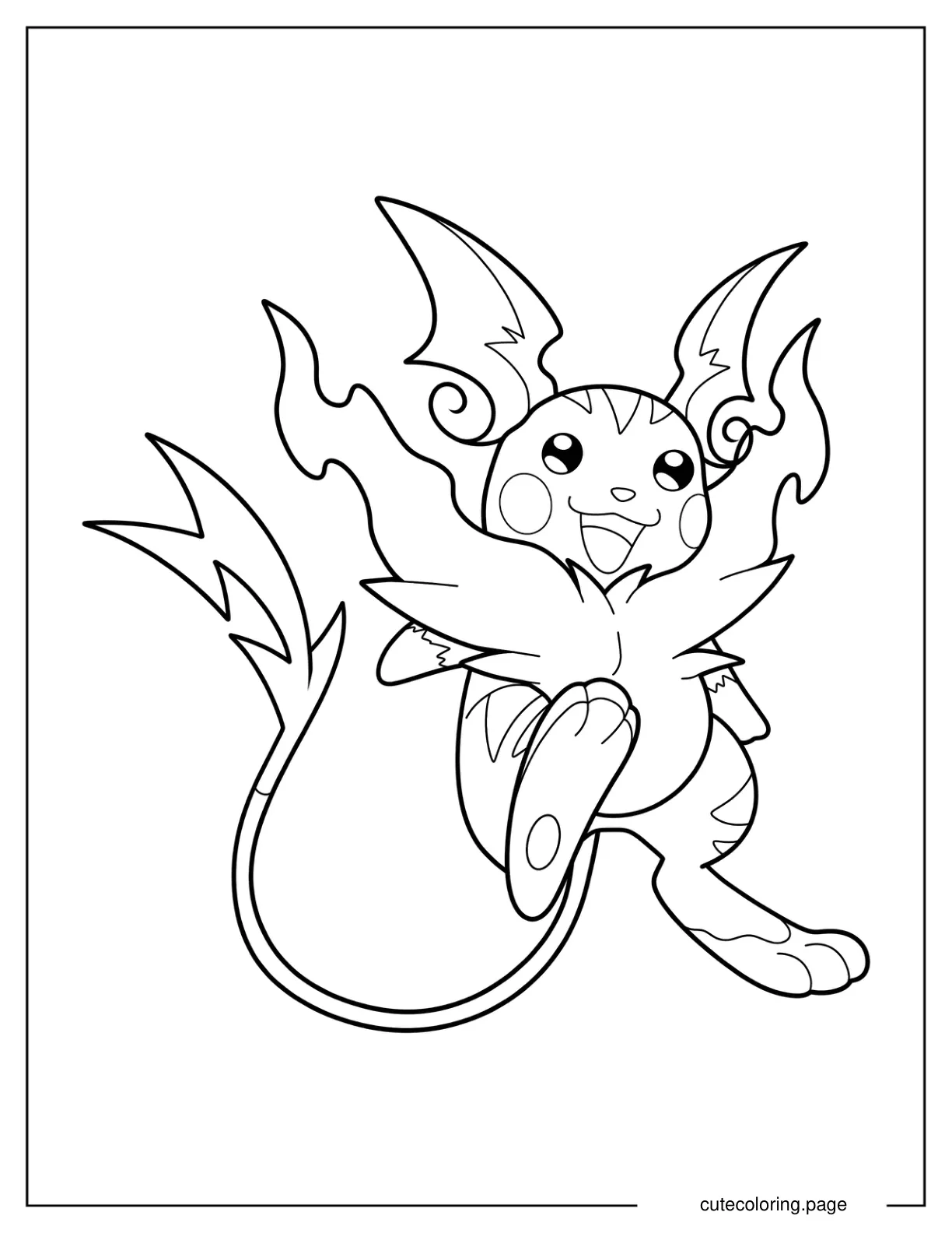 Shiny Mega Raichu Outline Coloring Page coloring page