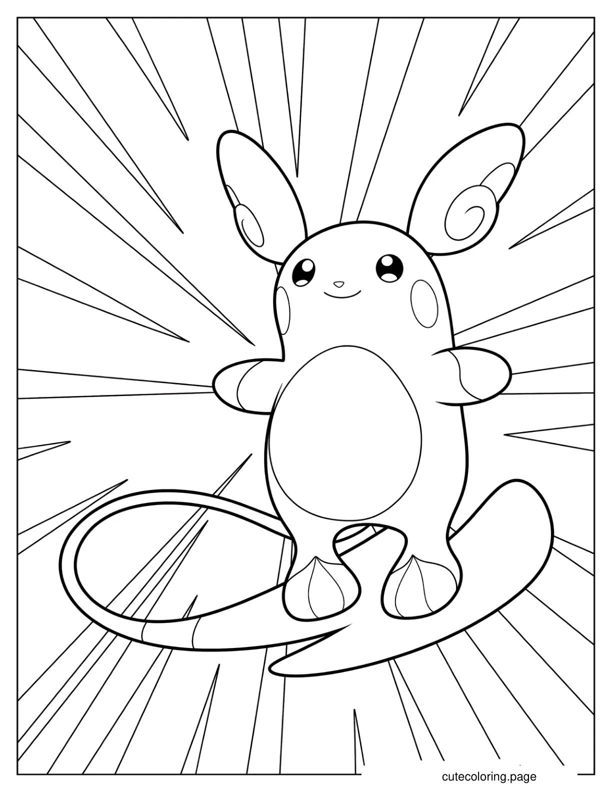 Simple Alolan Raichu Coloring Page coloring page