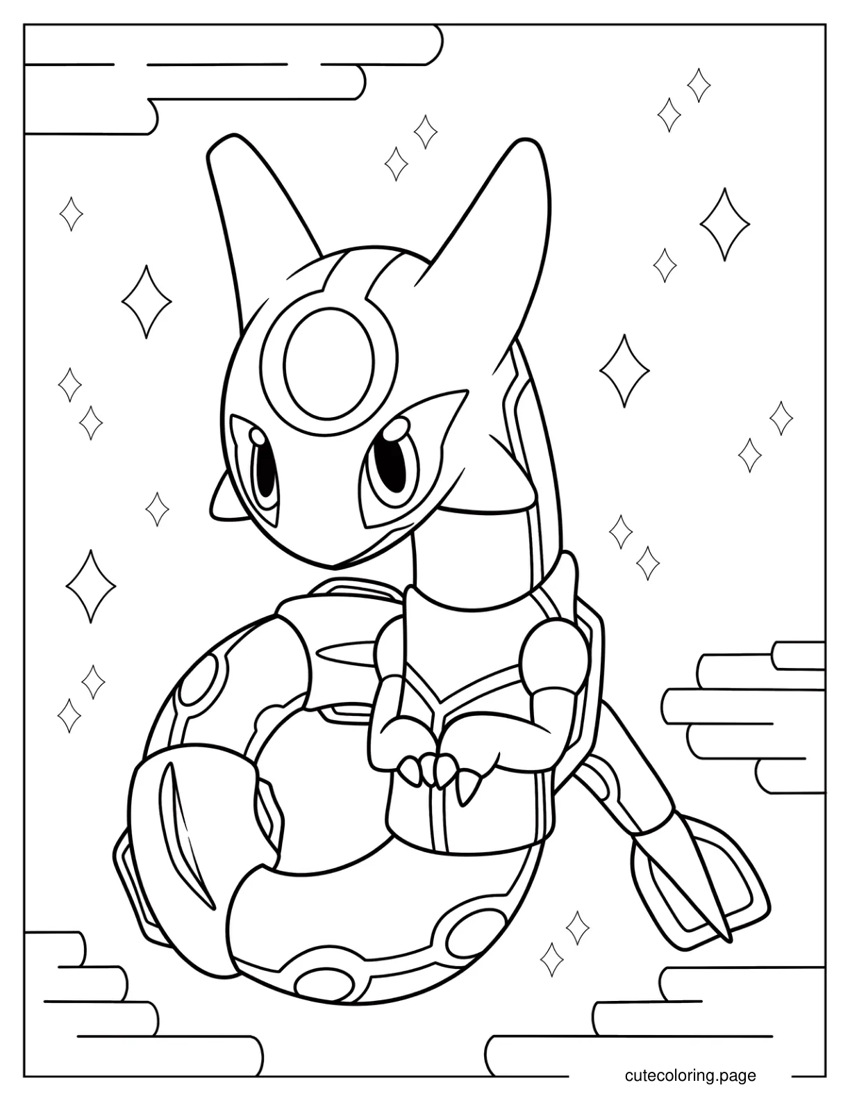 Cute Rayquaza Coloring Sheet For Preschoolers coloring page