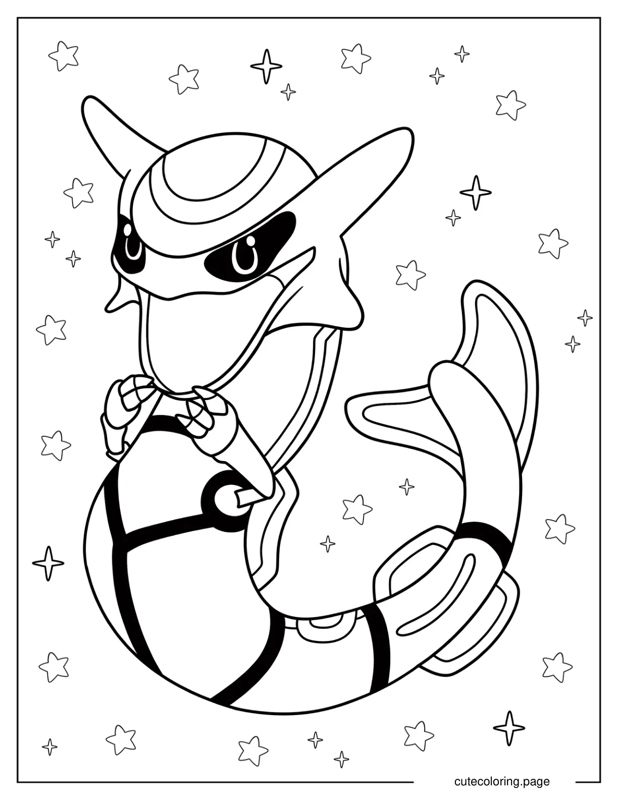 Kawaii Rayquaza Coloring Sheet For Kids coloring page