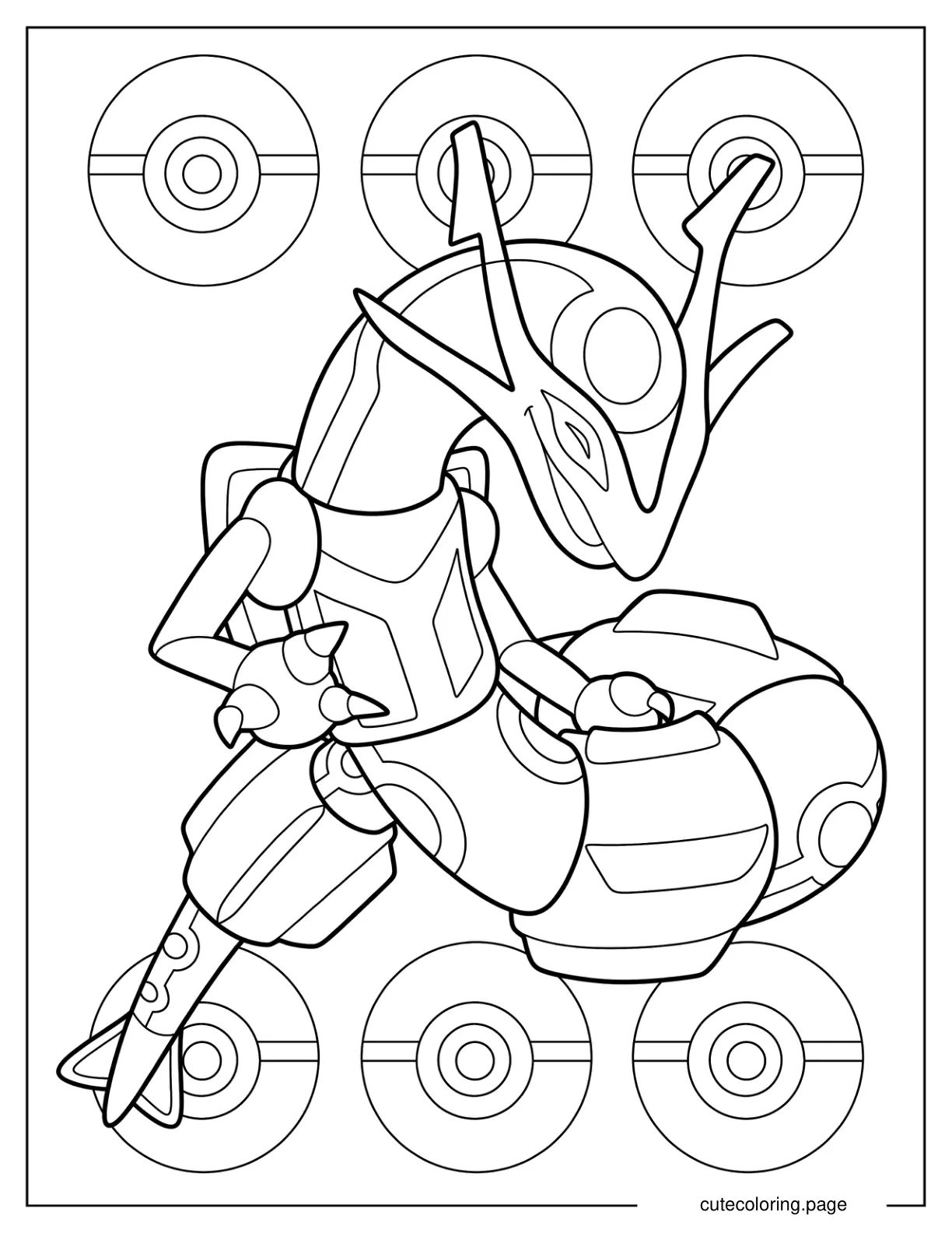 Smiling Rayquaza Coloring Sheet coloring page