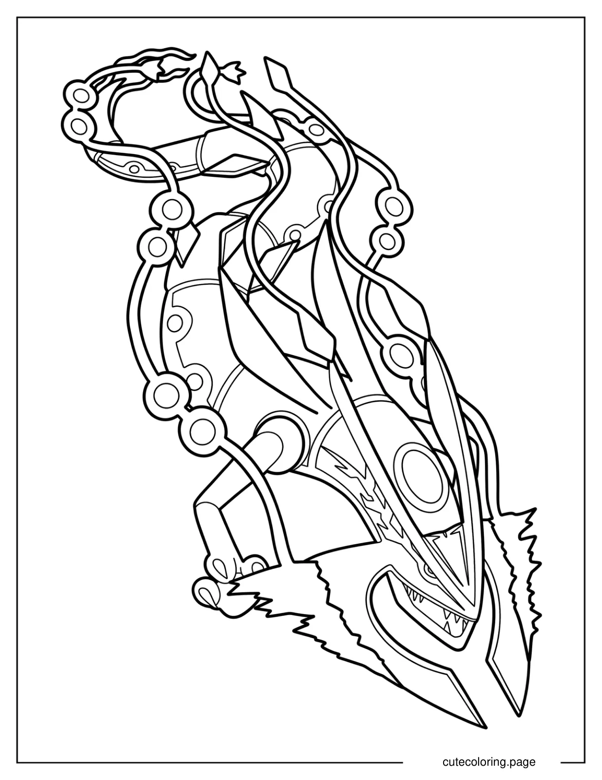 Ultimate Rayquaza Outline Coloring Sheet coloring page