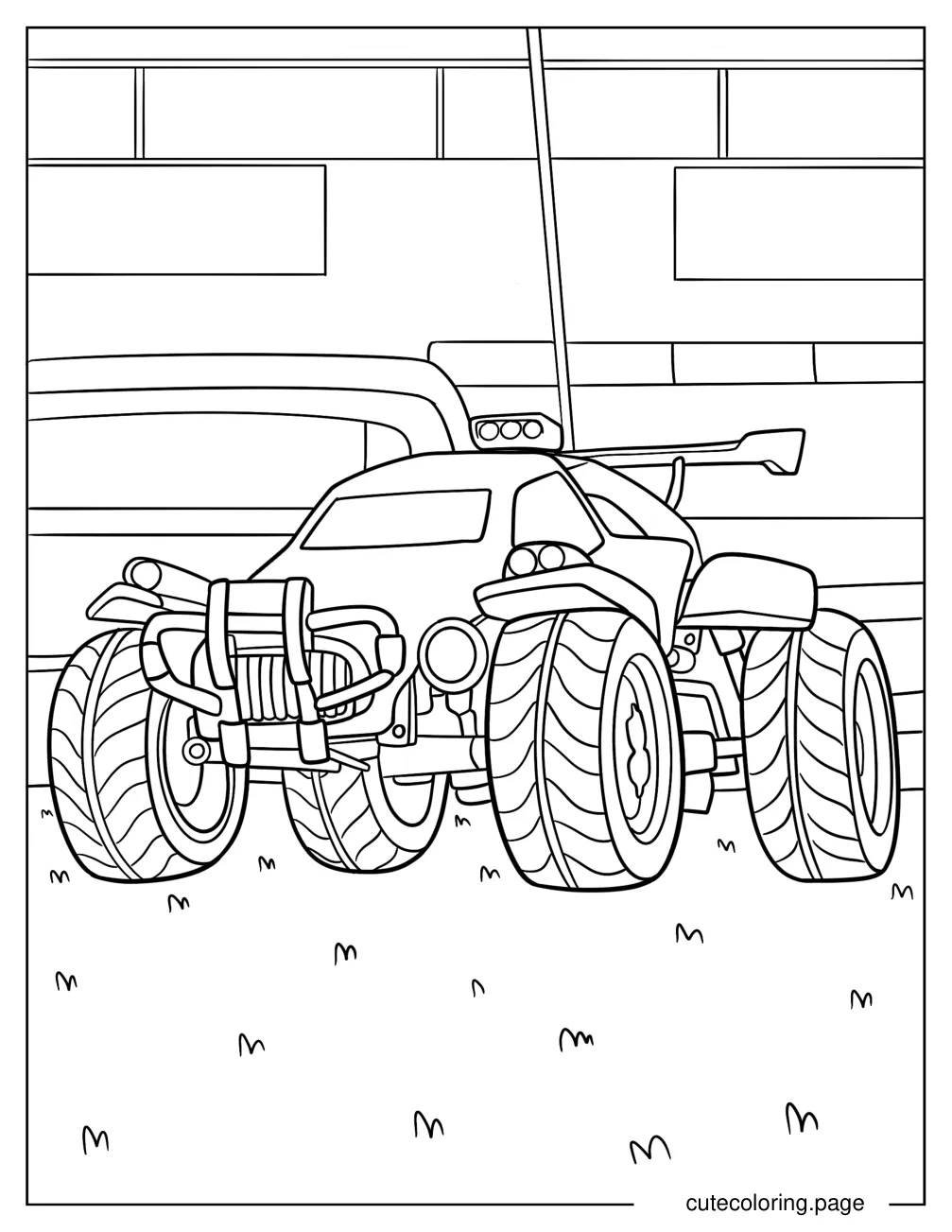 Easy Rocket League Alpha Outline Coloring Page For Kids coloring page