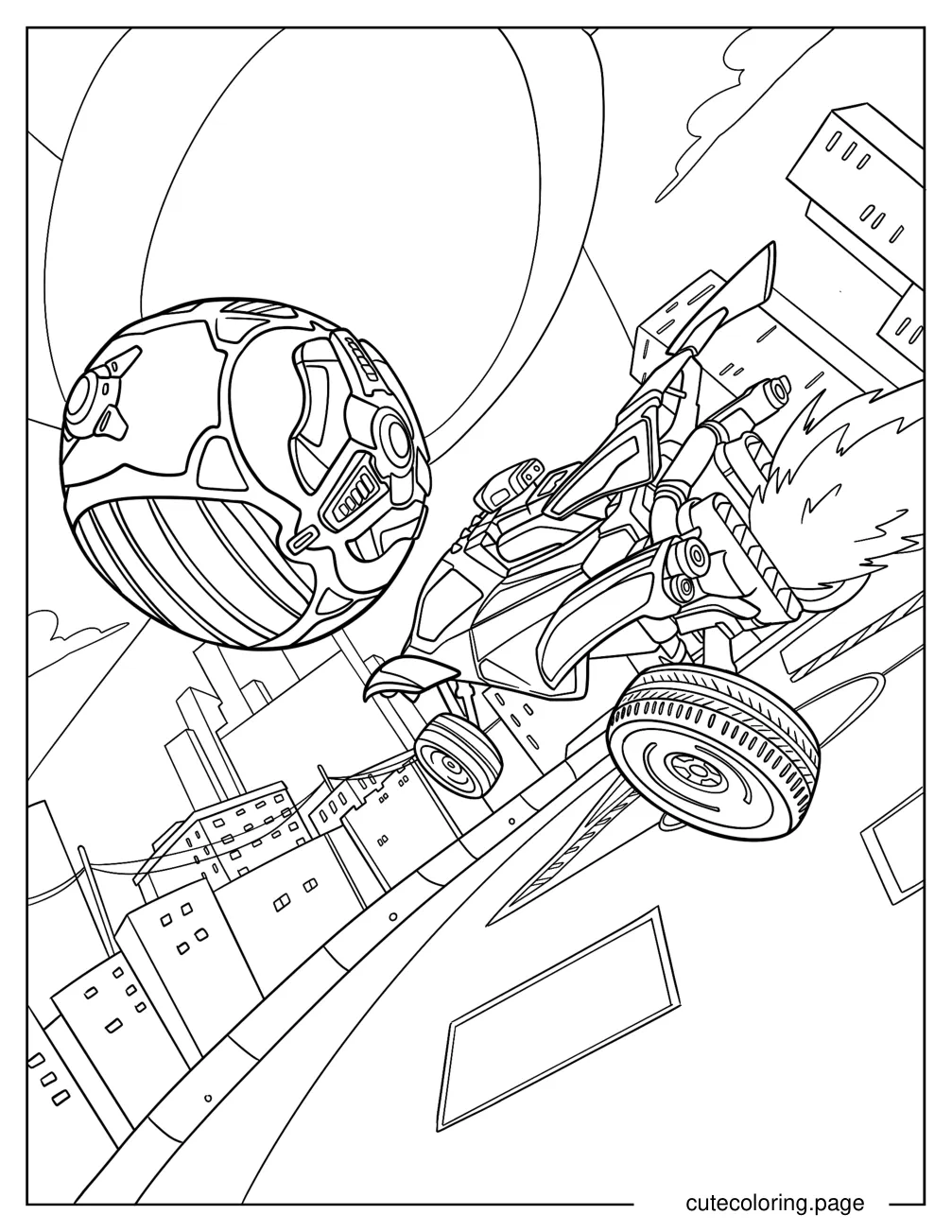 Rocket League Octane And The Ball Coloring Sheet coloring page