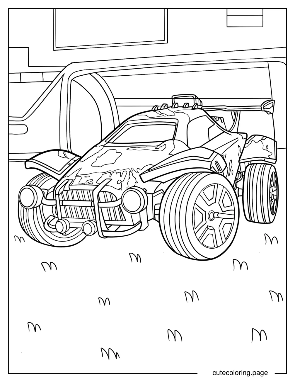 Rocket League Octane Coloring Page For Kids coloring page