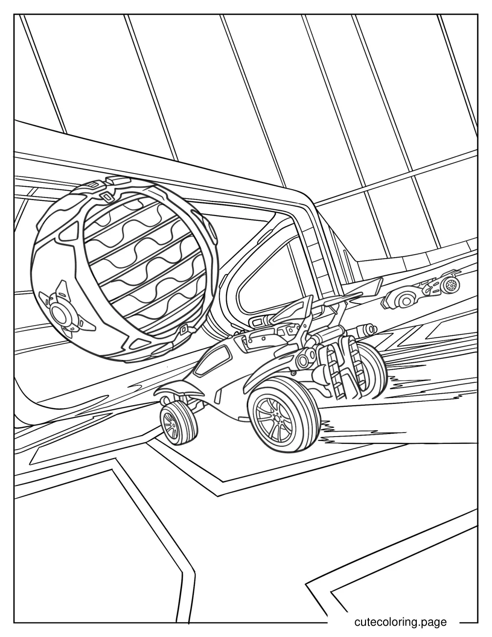 Rocket League Octane Zooming Towards The Ball Coloring Sheet coloring page