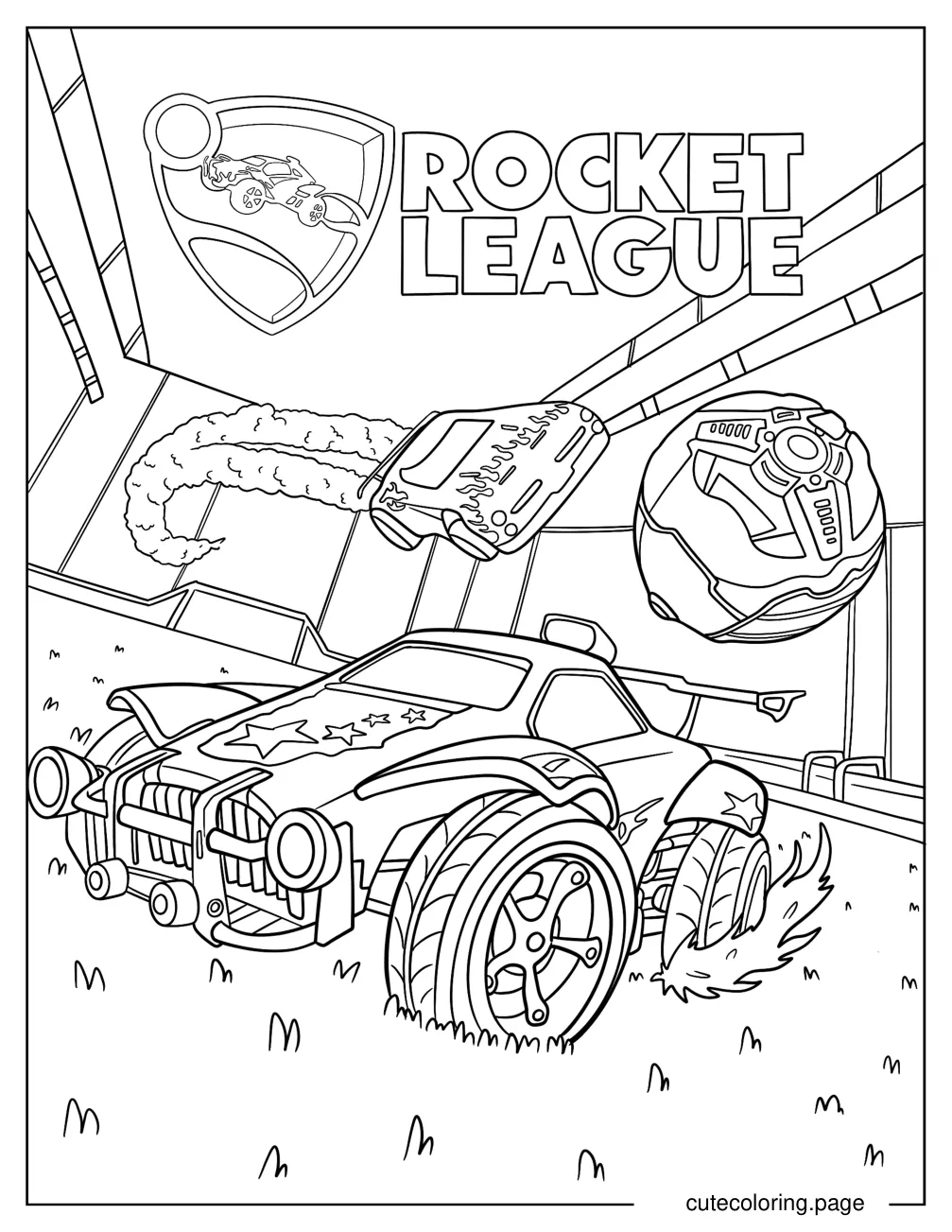 Rocket League Poster Coloring Page For Kids coloring page