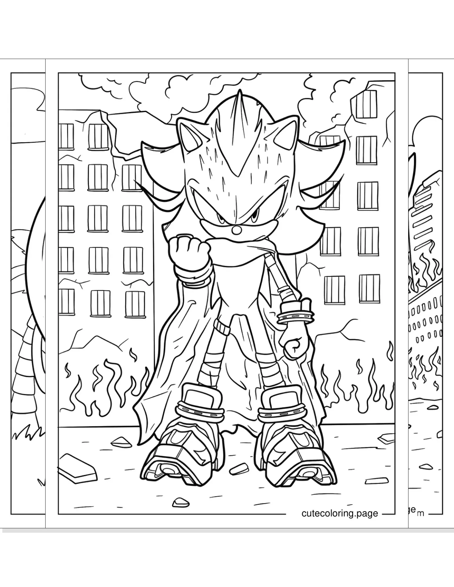 shadow sonic coloring pages coloring page