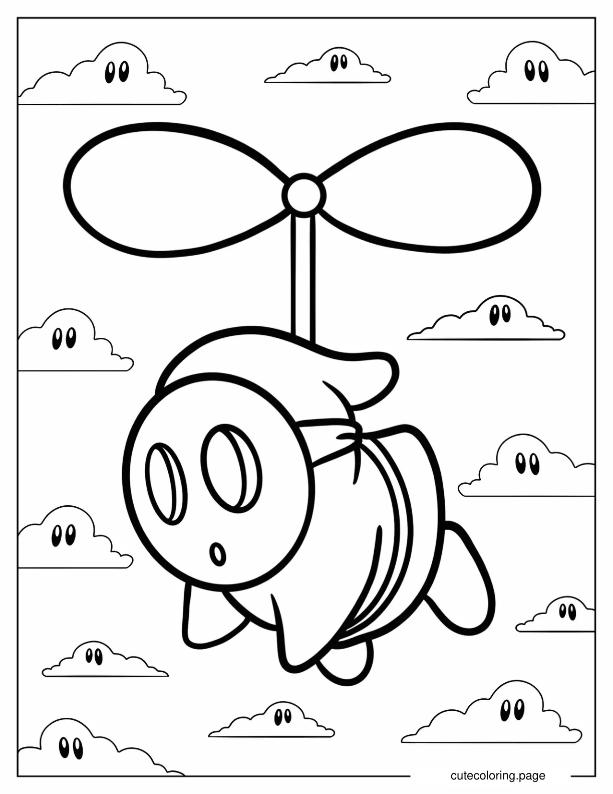 Fly Shy Guy In The Sky Coloring Page coloring page