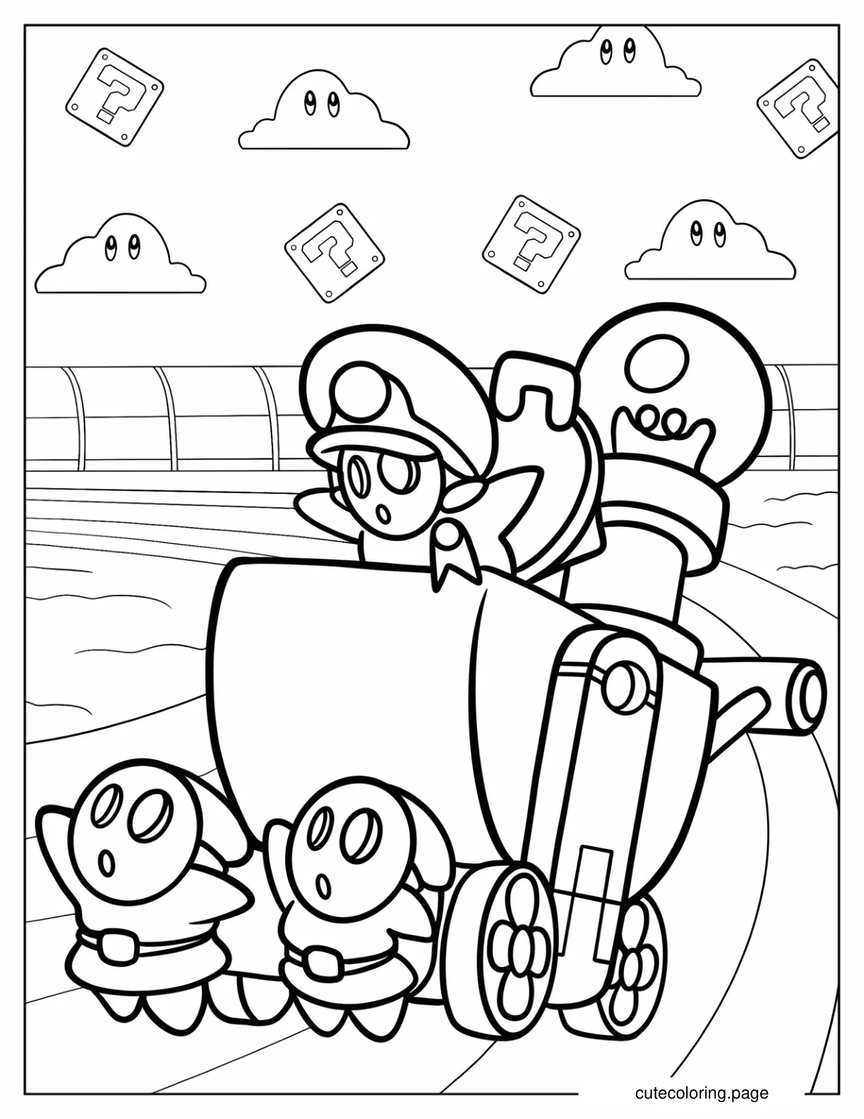 General Guy Leading Two Shy Guys coloring page