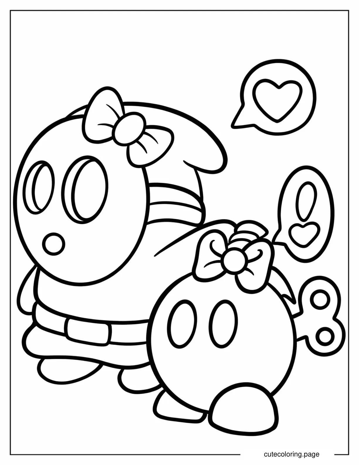 Pink Shy Guy Petting Bomb Ombs Coloring Page For Kids coloring page