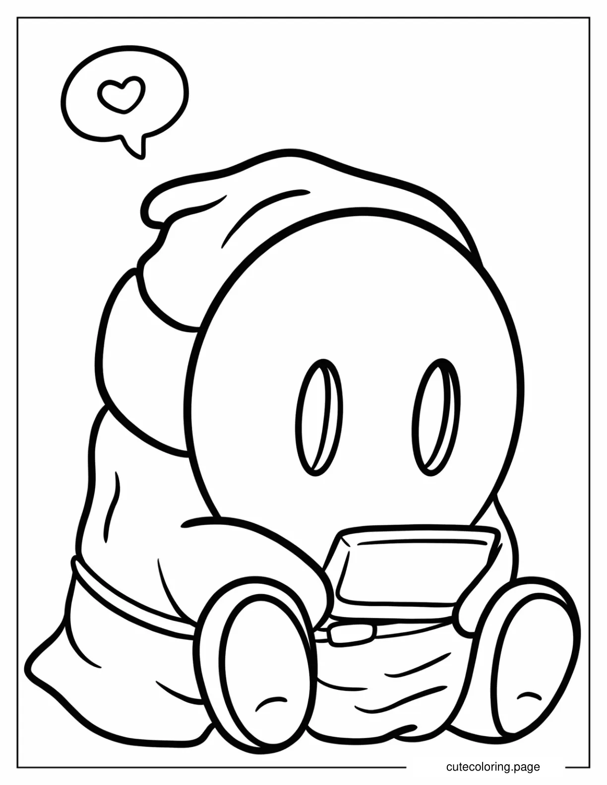 Shy Guy Playing Video Game Outline Coloring Page coloring page