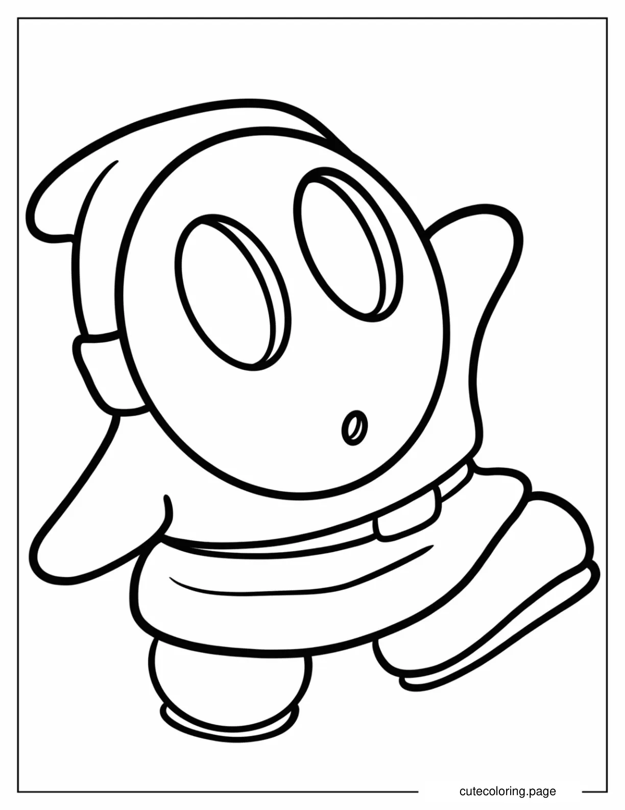 Simple Shy Guy Outline Coloring Sheet For Preschoolers coloring page