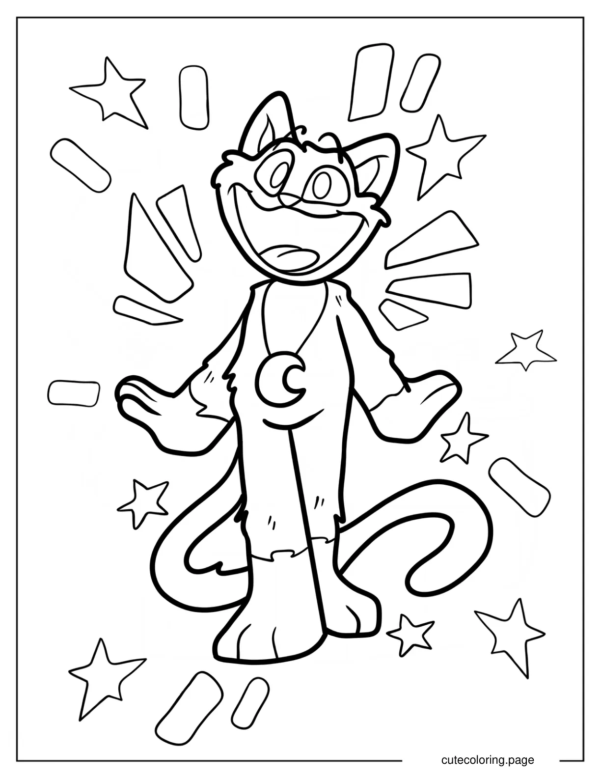 Simple CatNap Outline Coloring Page coloring page