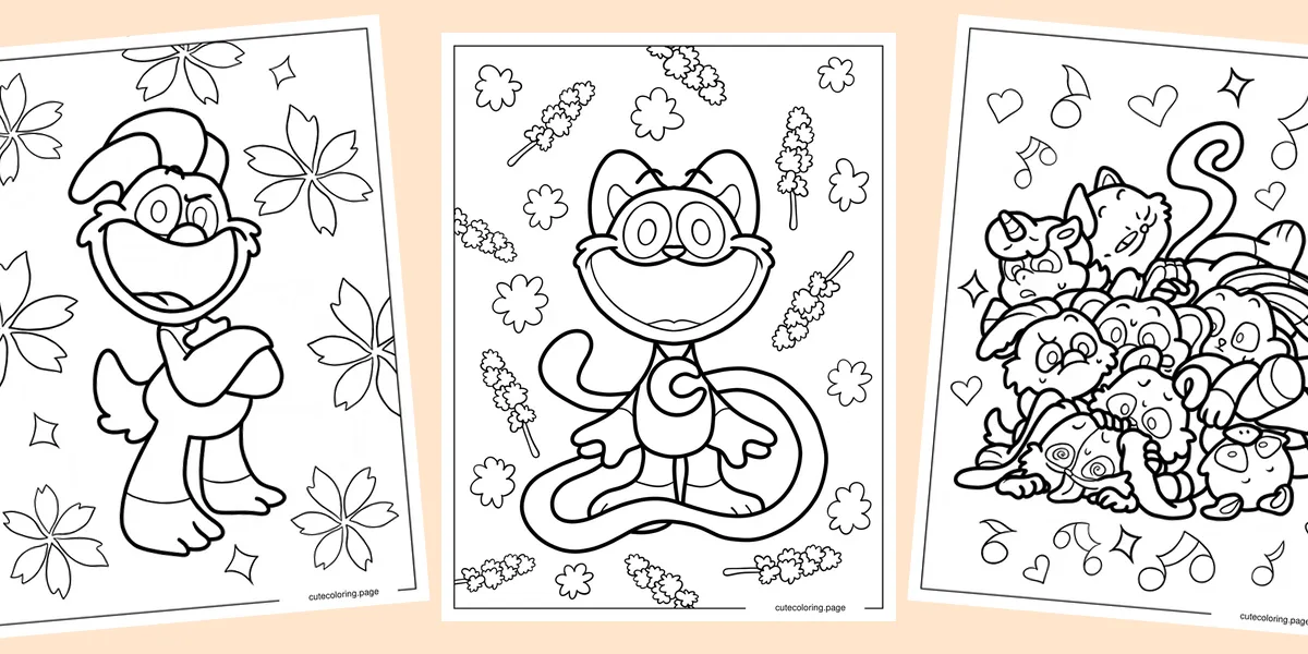 smiling-critters-coloring-pages