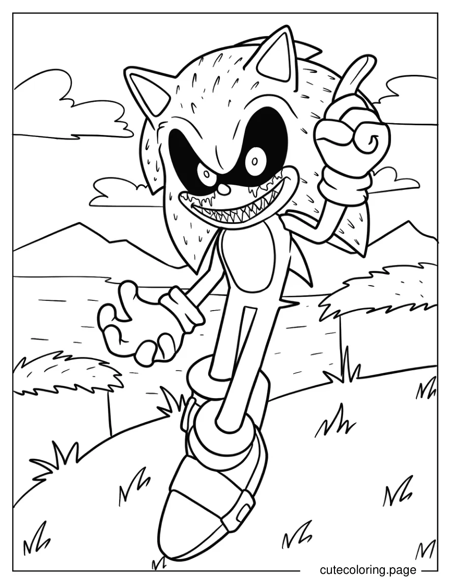 Bloody Sonic Exe On Angel Island Coloring Sheet coloring page